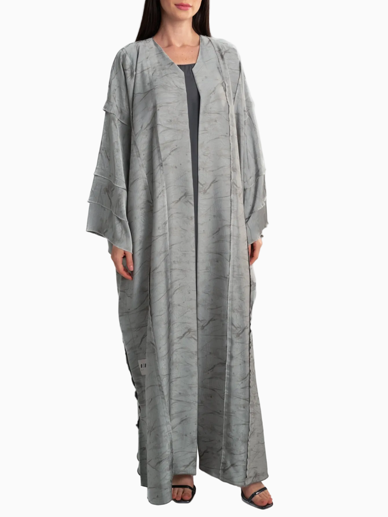 Cut Out Jacquard Sage Green Abaya