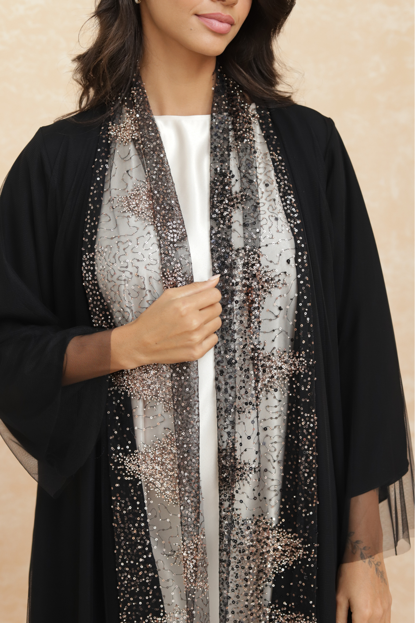 Hala - Rose Gold EmbroideredAbaya
