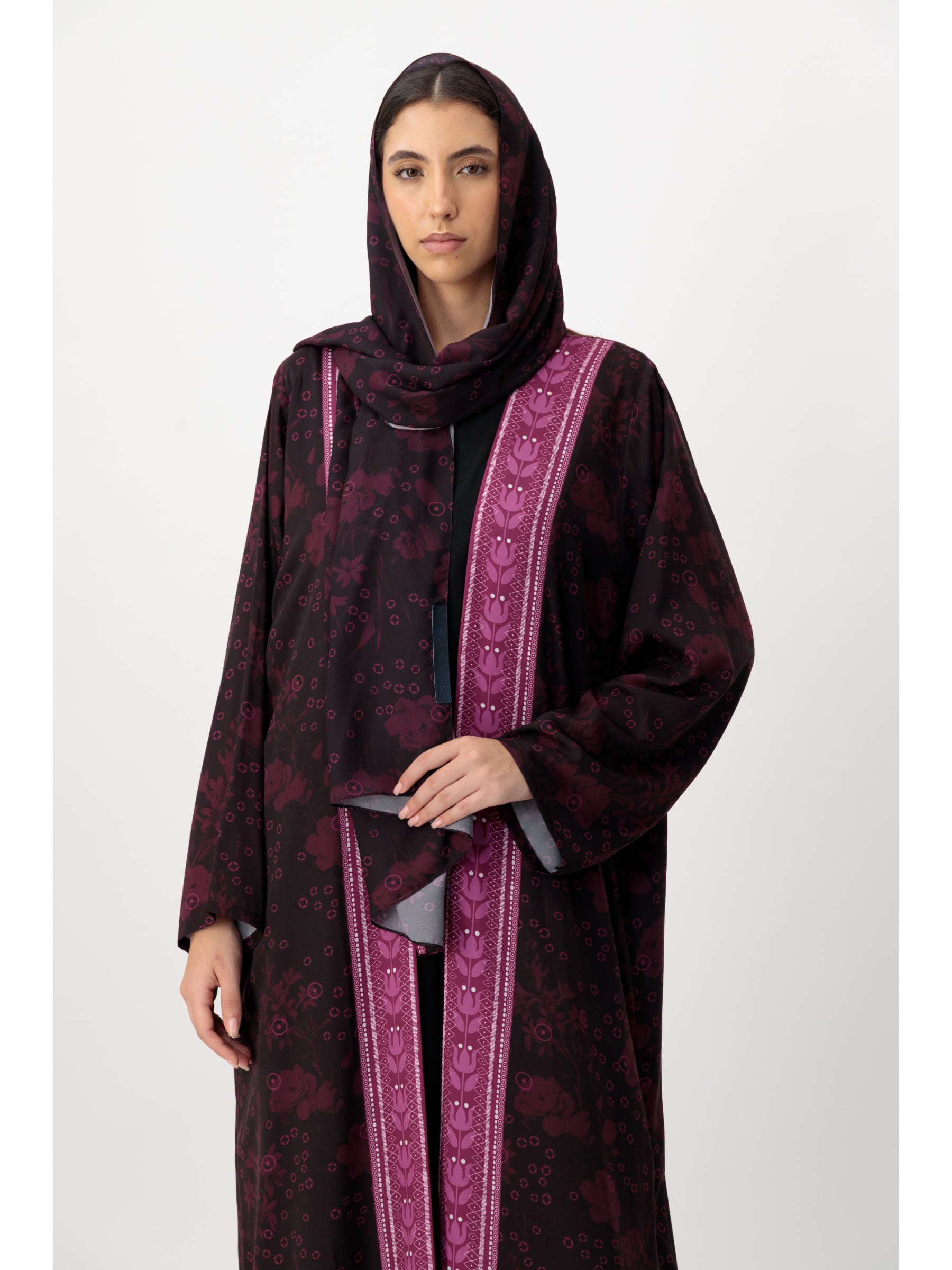 BRX print - Purple Abaya
