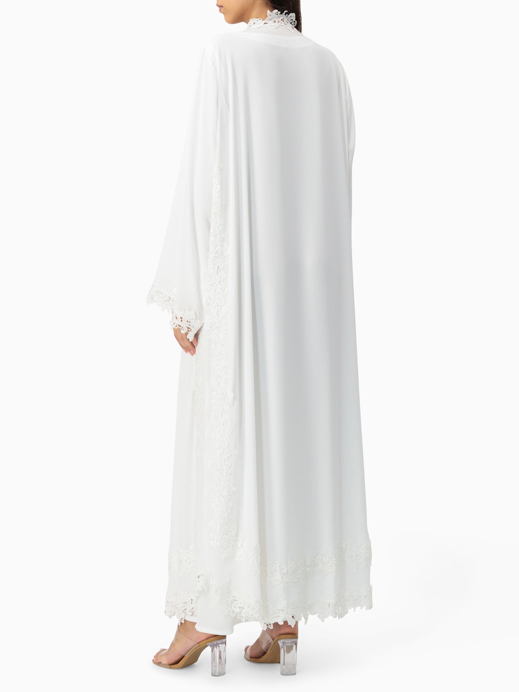 Majesty - Dantel Set (White Abaya Set)