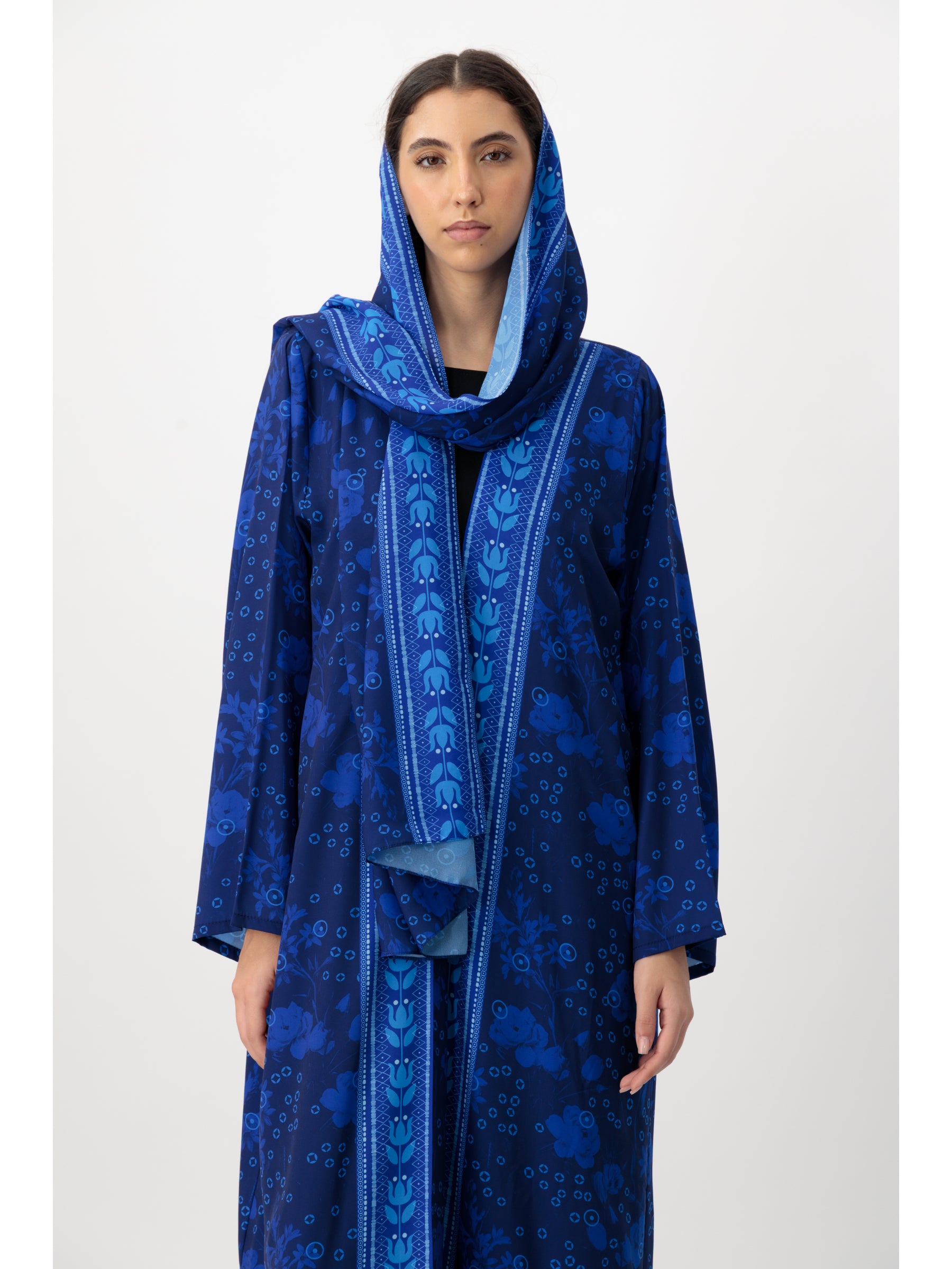 BRX print - Blue Abaya