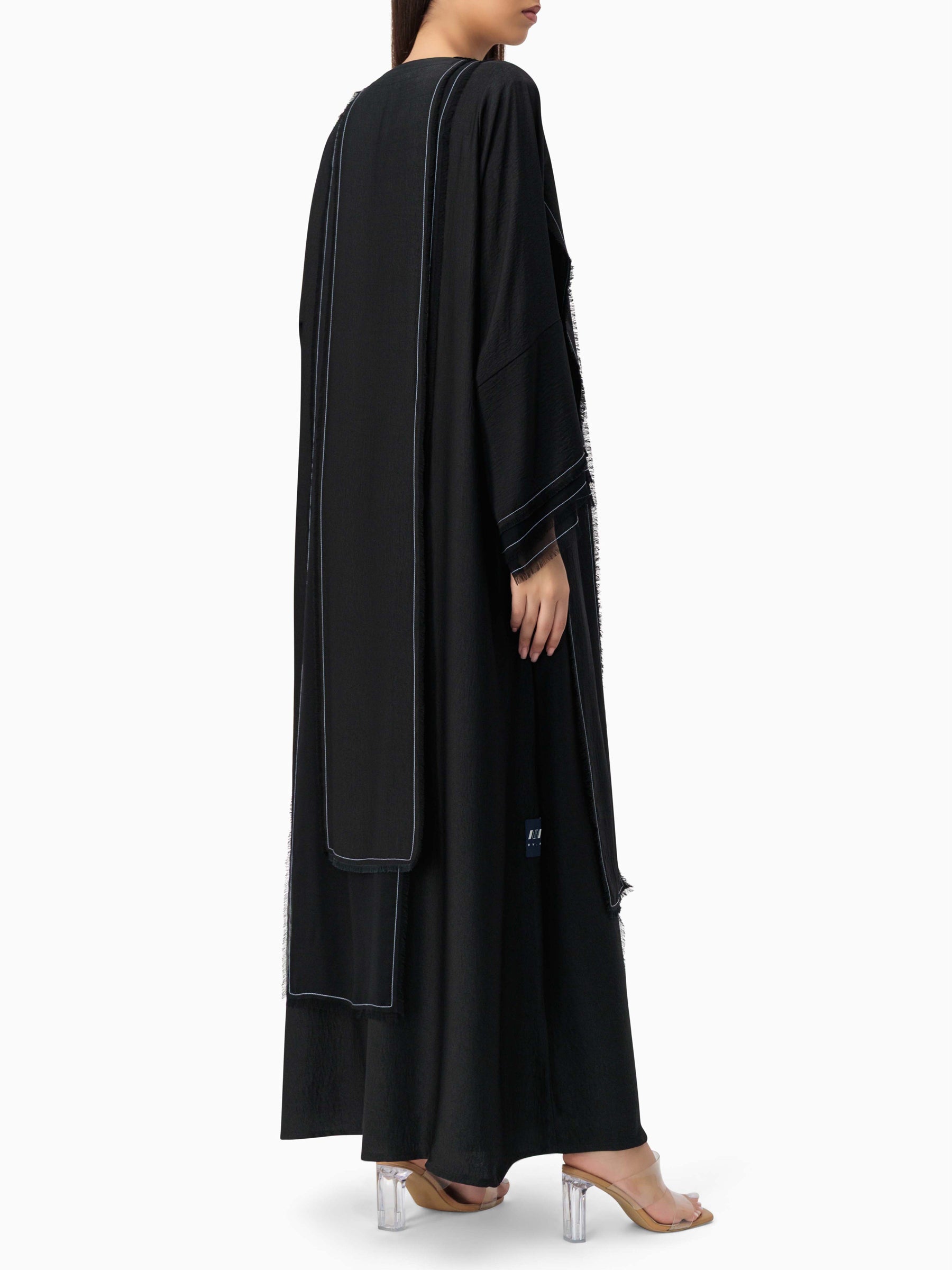 Grey Squares Layers Abaya