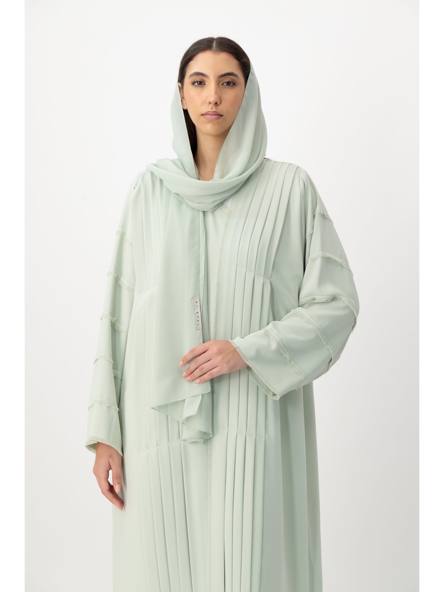 Green Pleated Crepe