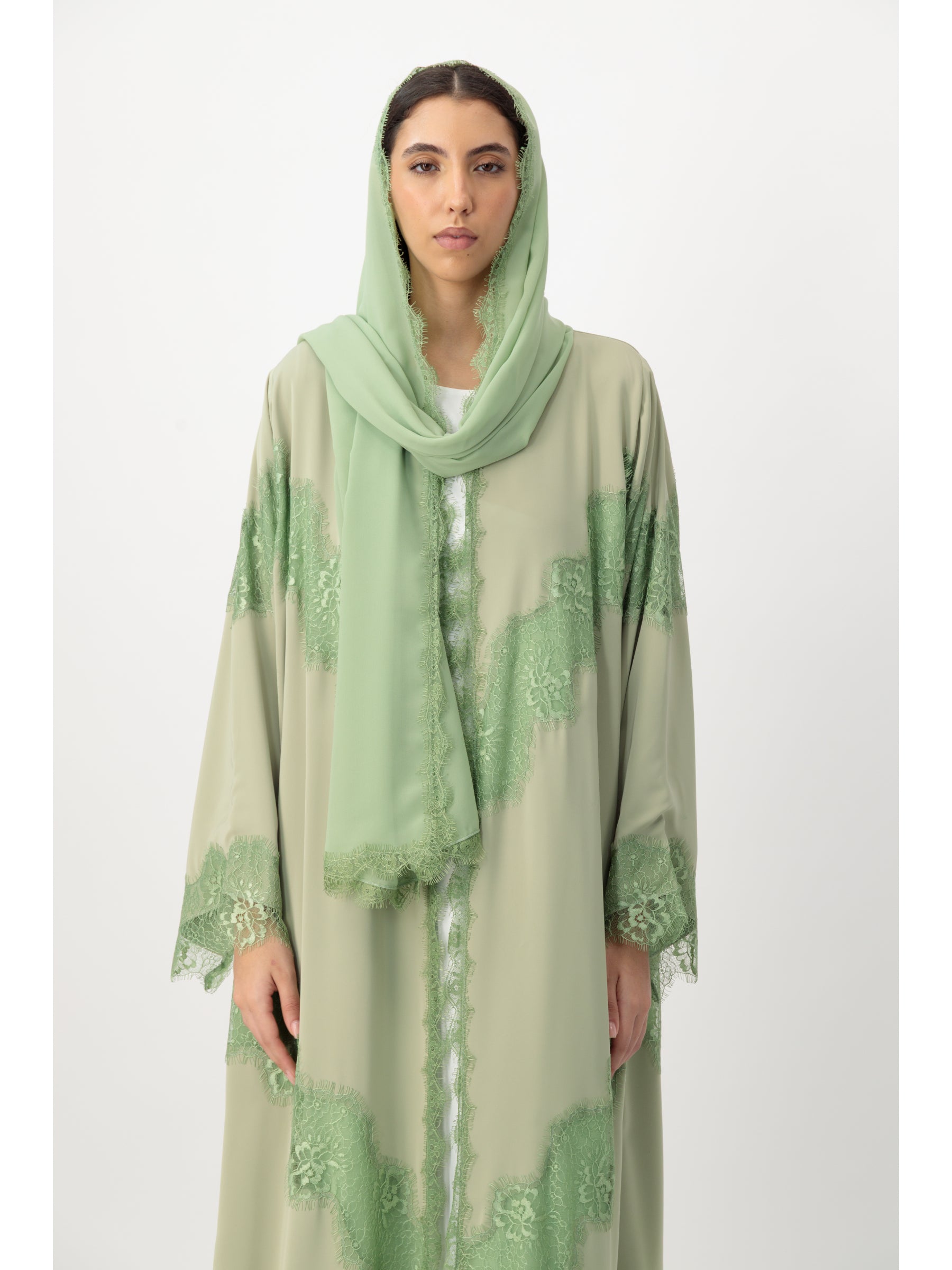 Grace - Lines of Dantel (Matcha Green Abaya)