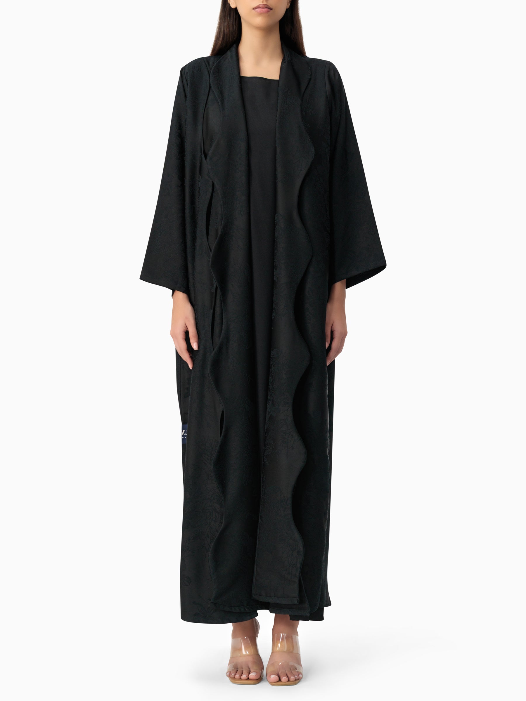 Layers Jacquard Black Abaya