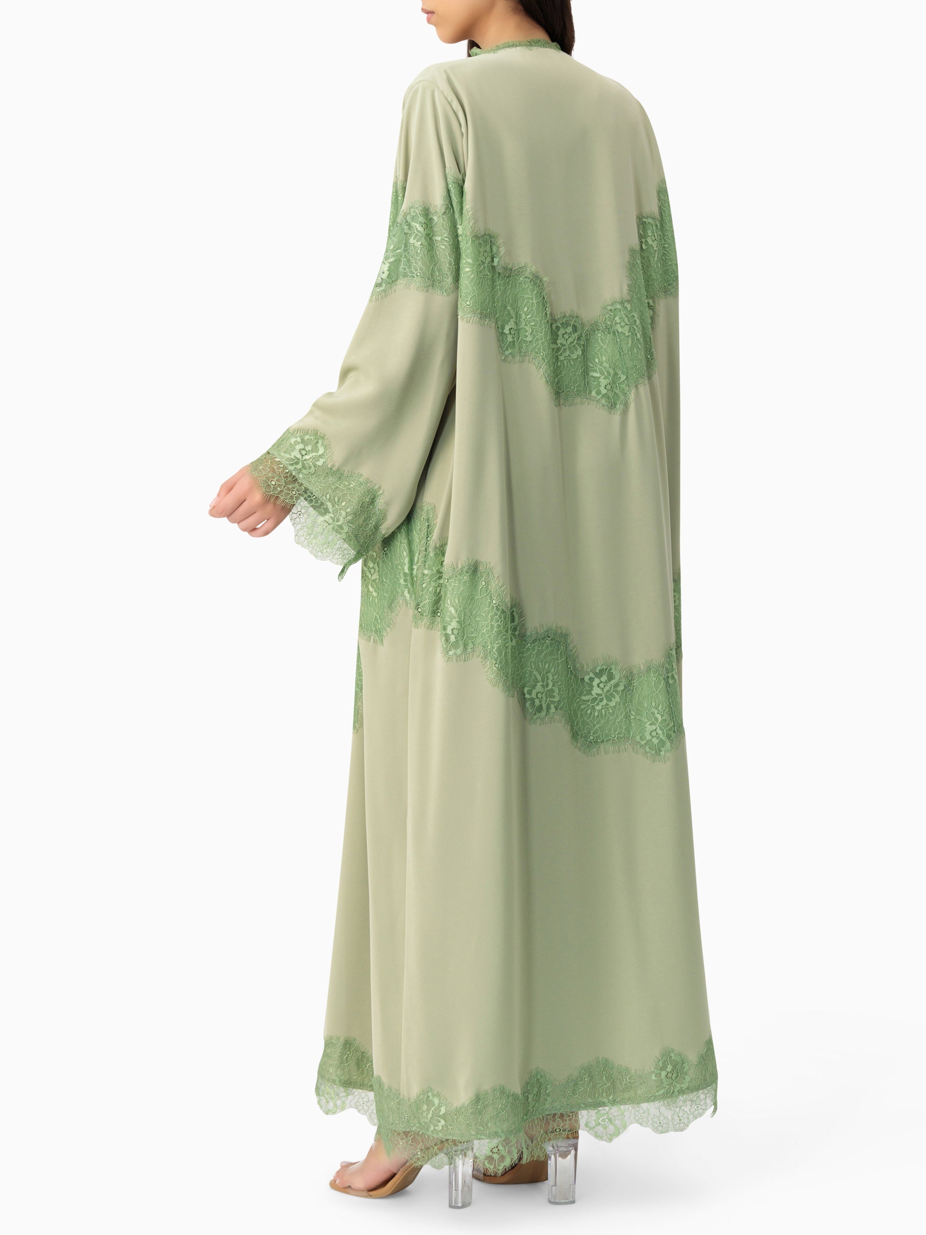 Grace - Lines of Dantel (Matcha Green Abaya)