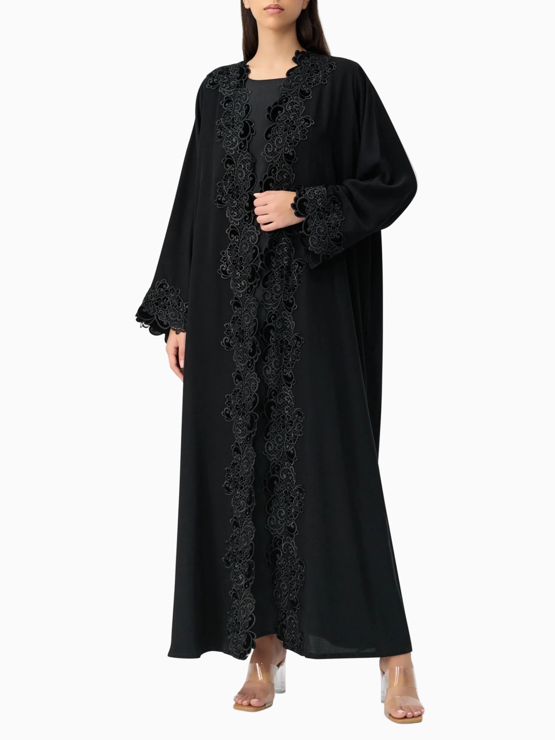 Lace Black Abaya