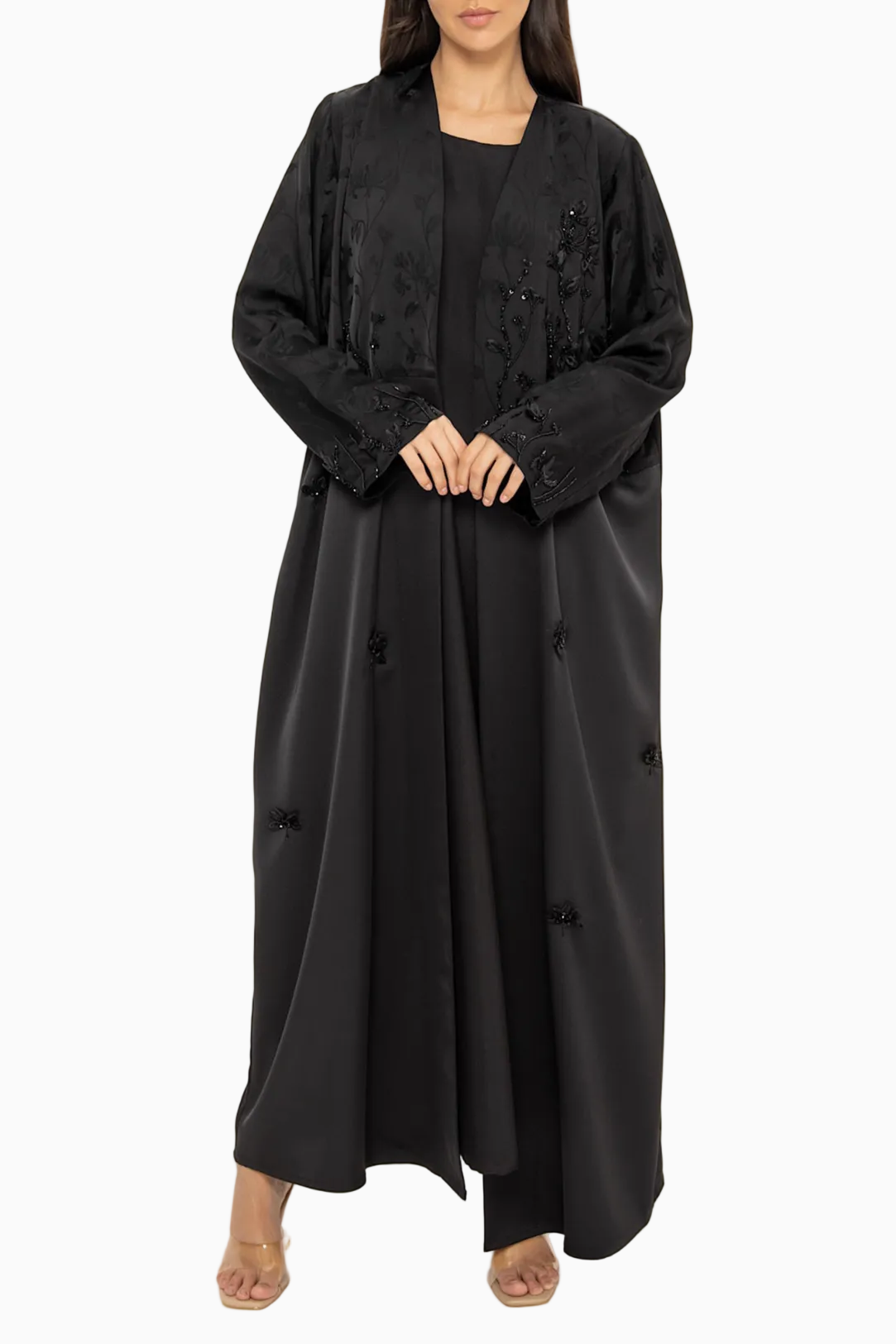 Glory - Floral Embroidery - (Black Abaya)