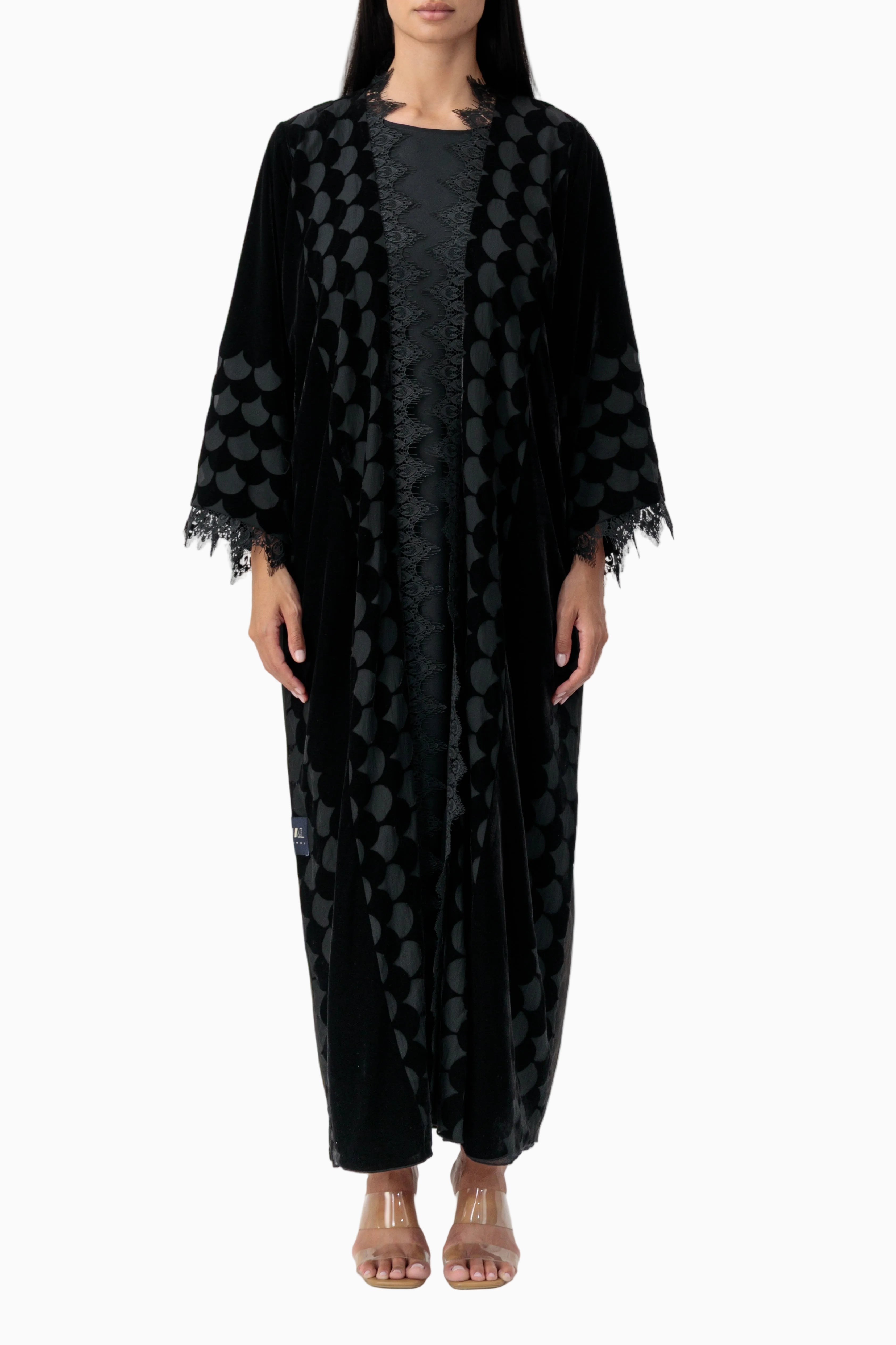 Velvet - Geometry Black Abaya