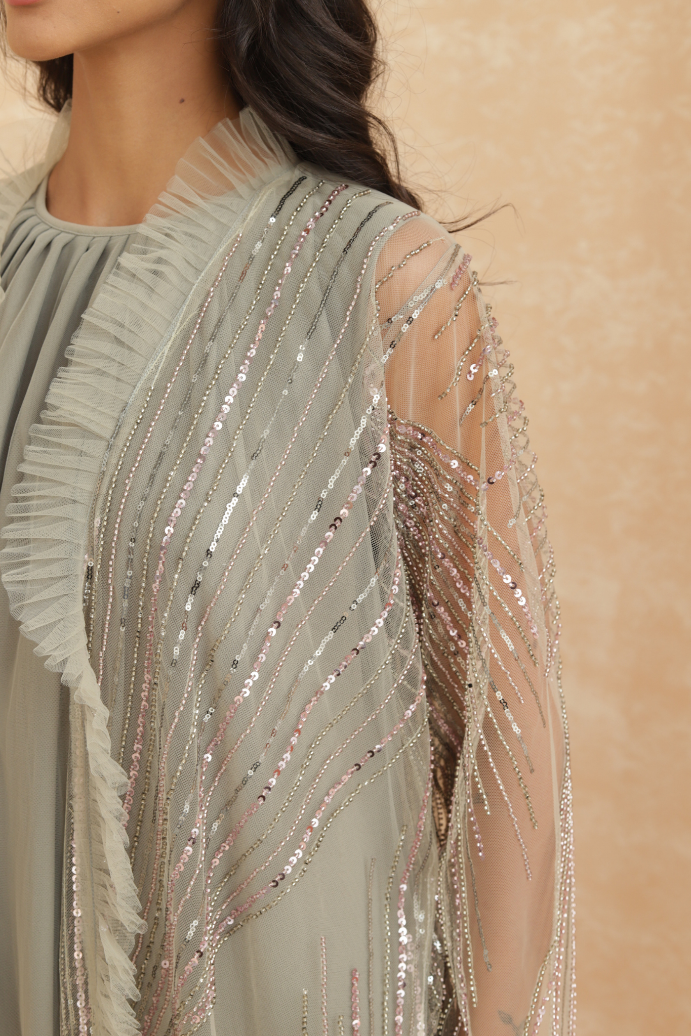 Dandelion Dress - Olive Embellished Tulle