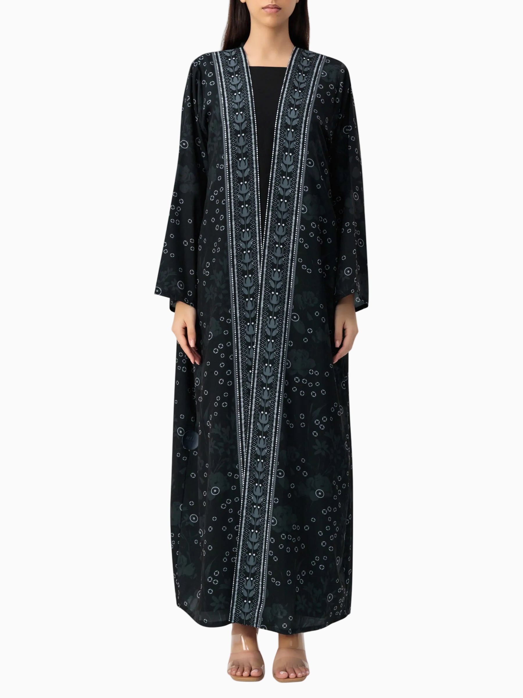 BRX print - Black Abaya