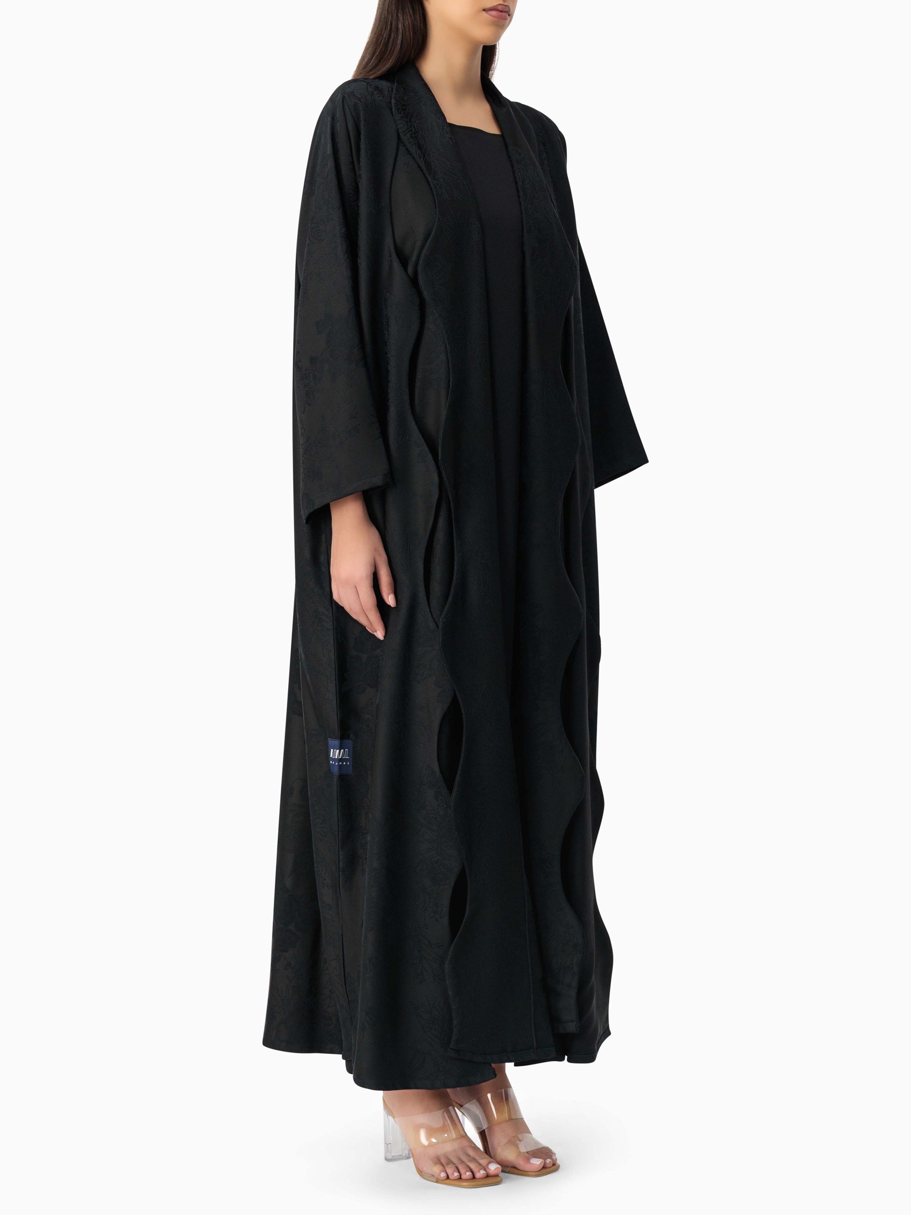 Layers Jacquard Black Abaya
