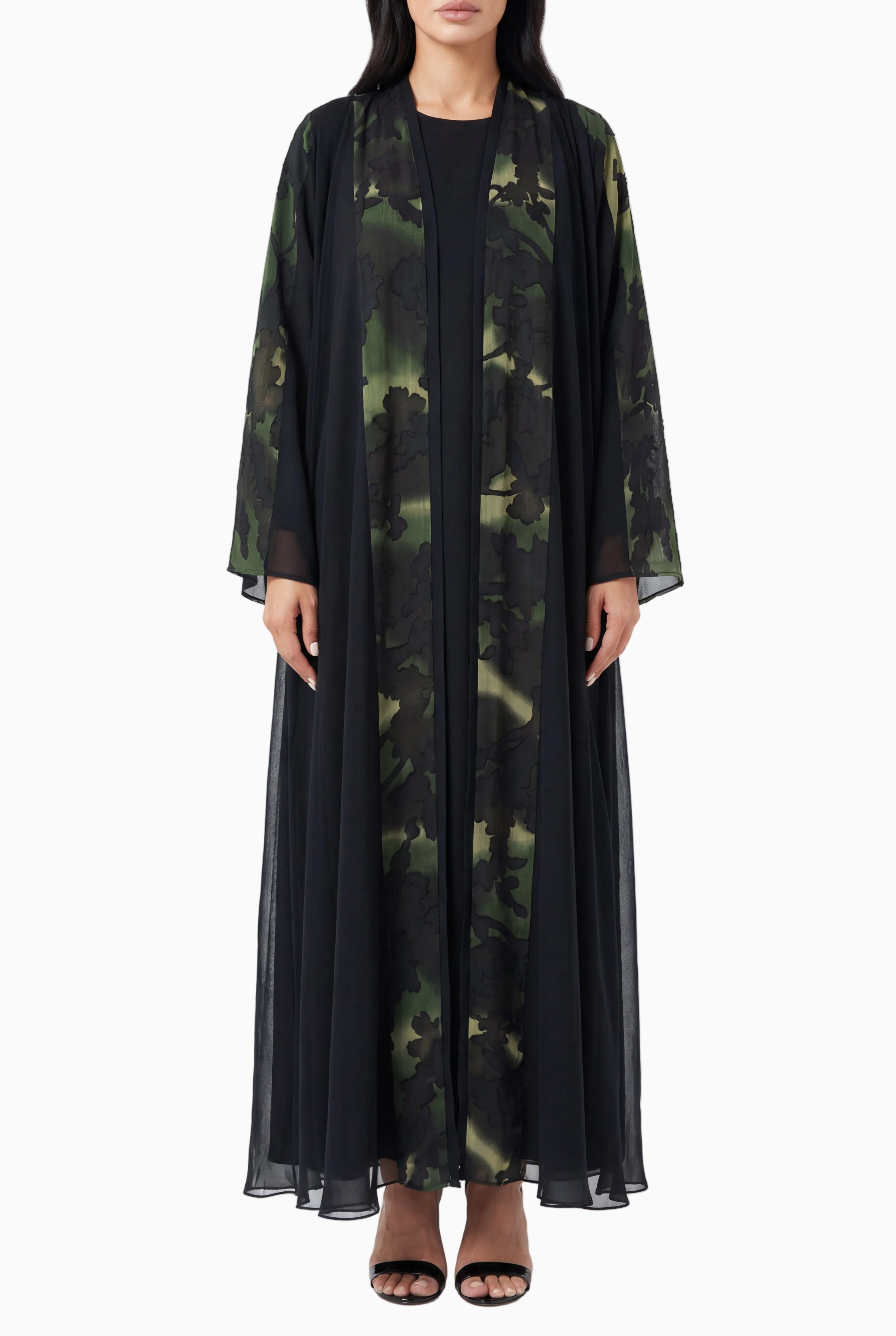 Abstract - Black & Green Abaya