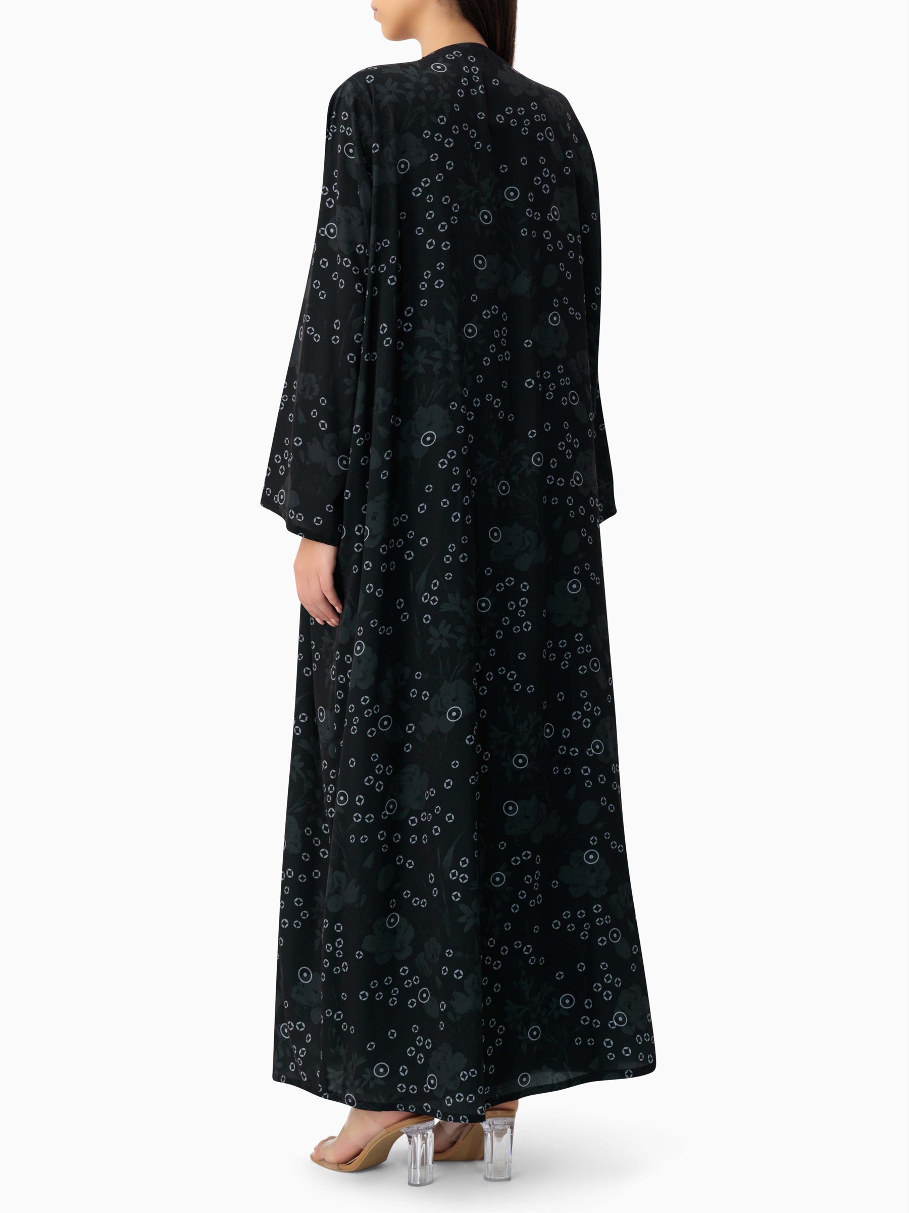 BRX print - Black Abaya