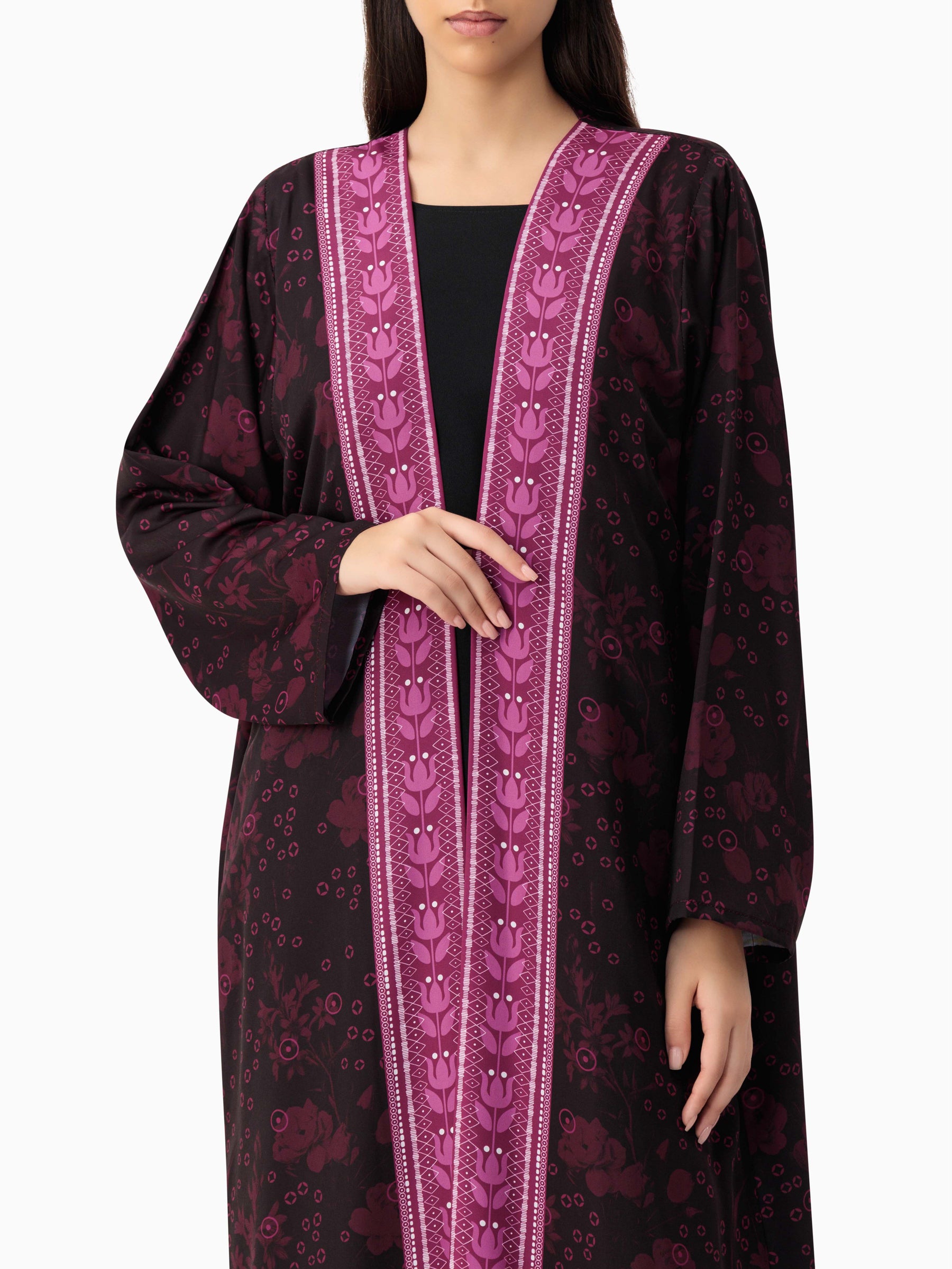 BRX print - Purple Abaya