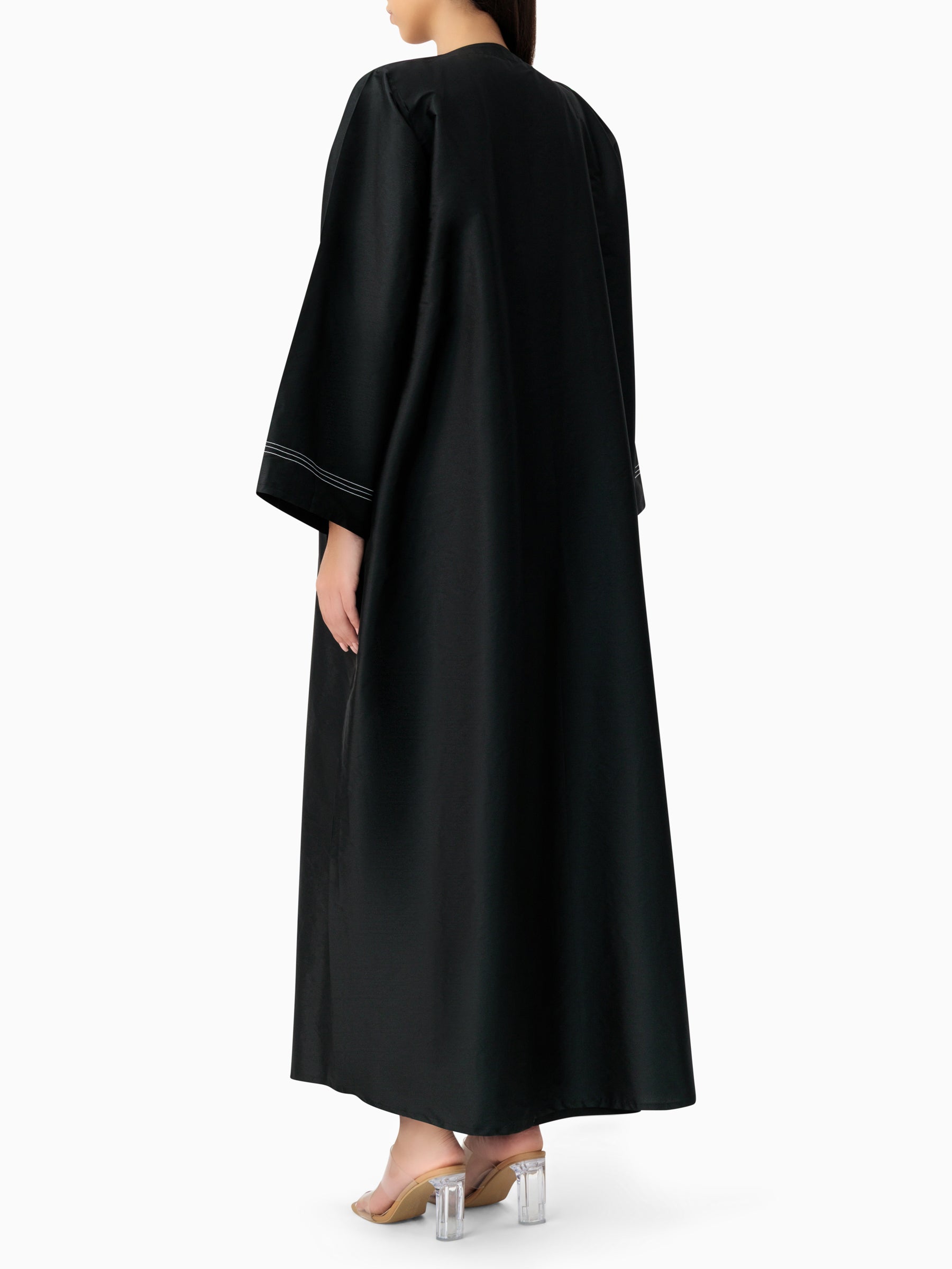Taffeta Zigzag Black Abaya
