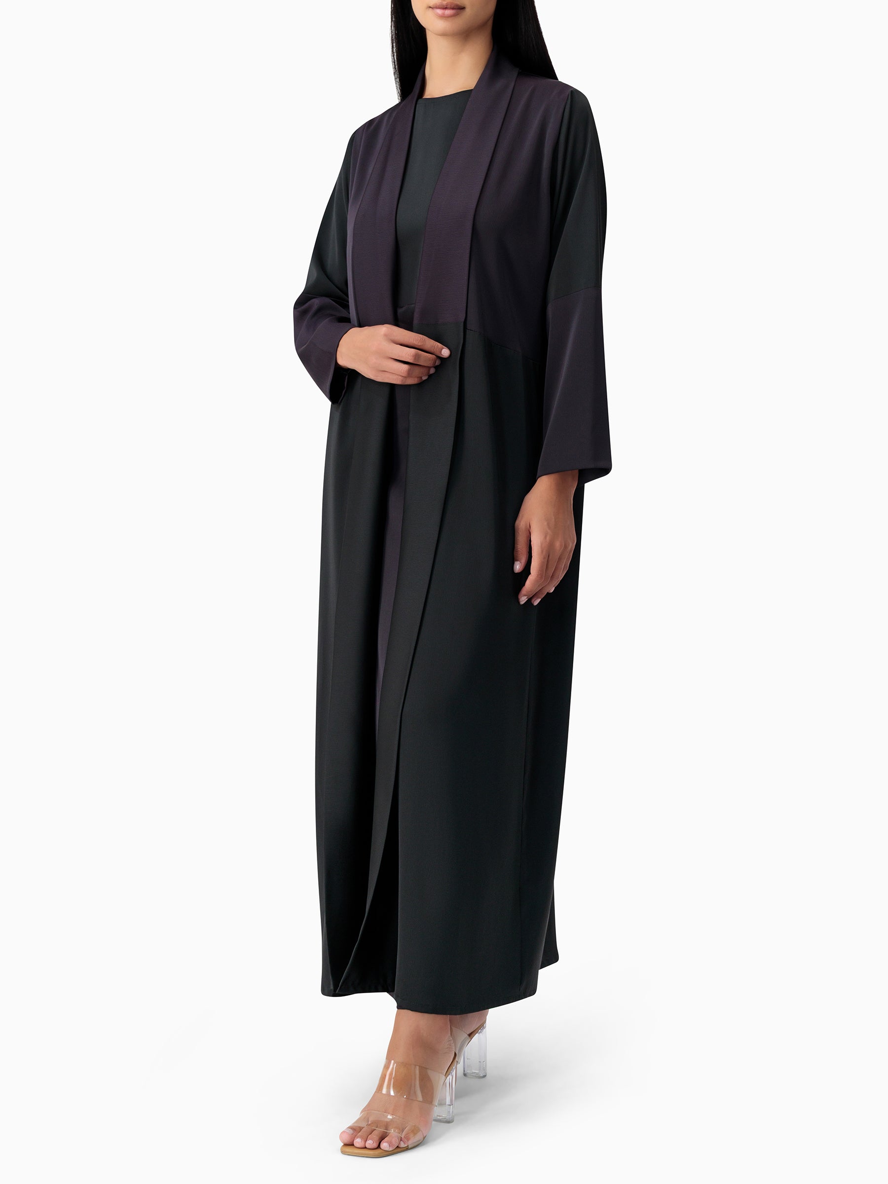 Blocks - Black / Purple Abaya