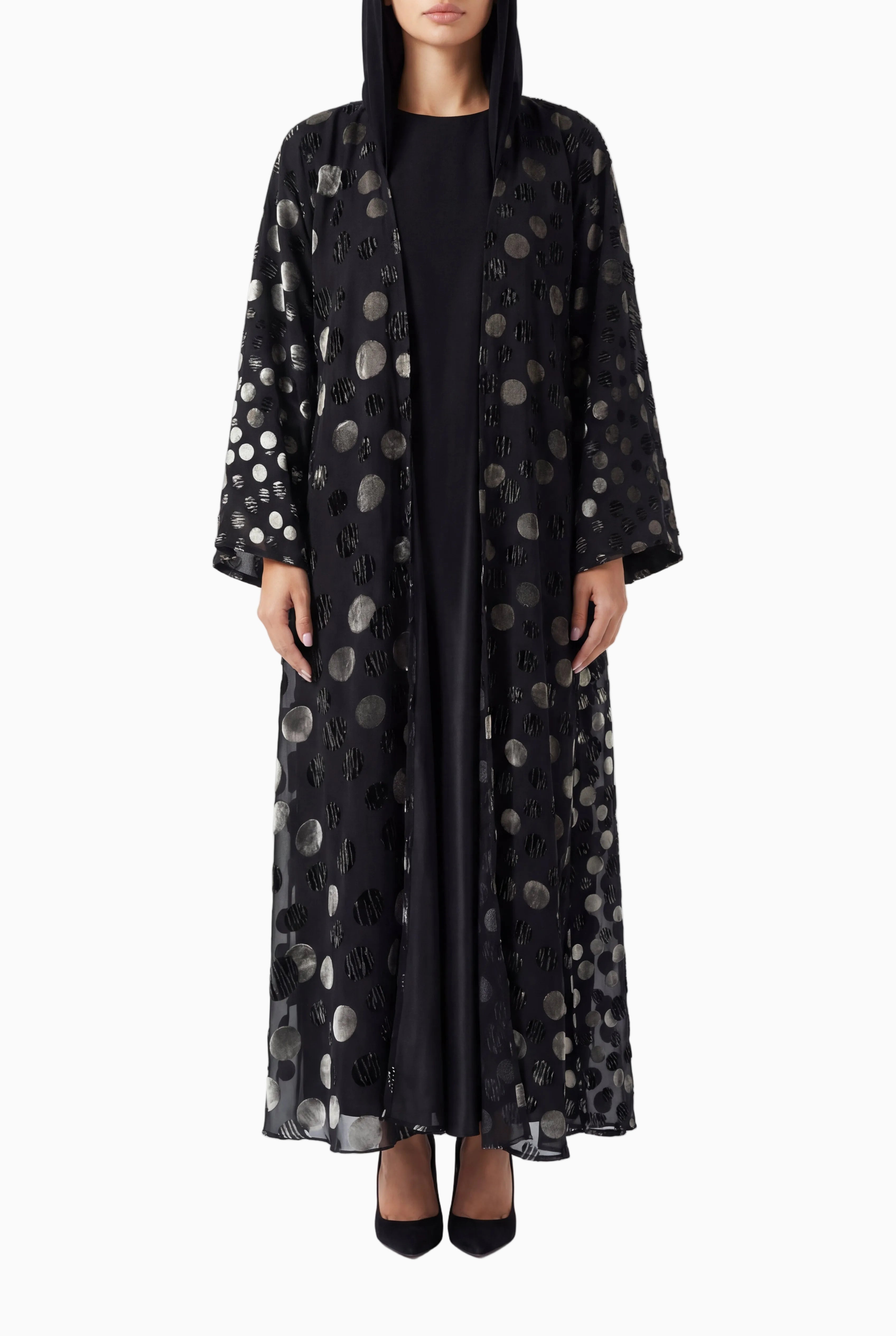 Polka Velvet Black Abaya