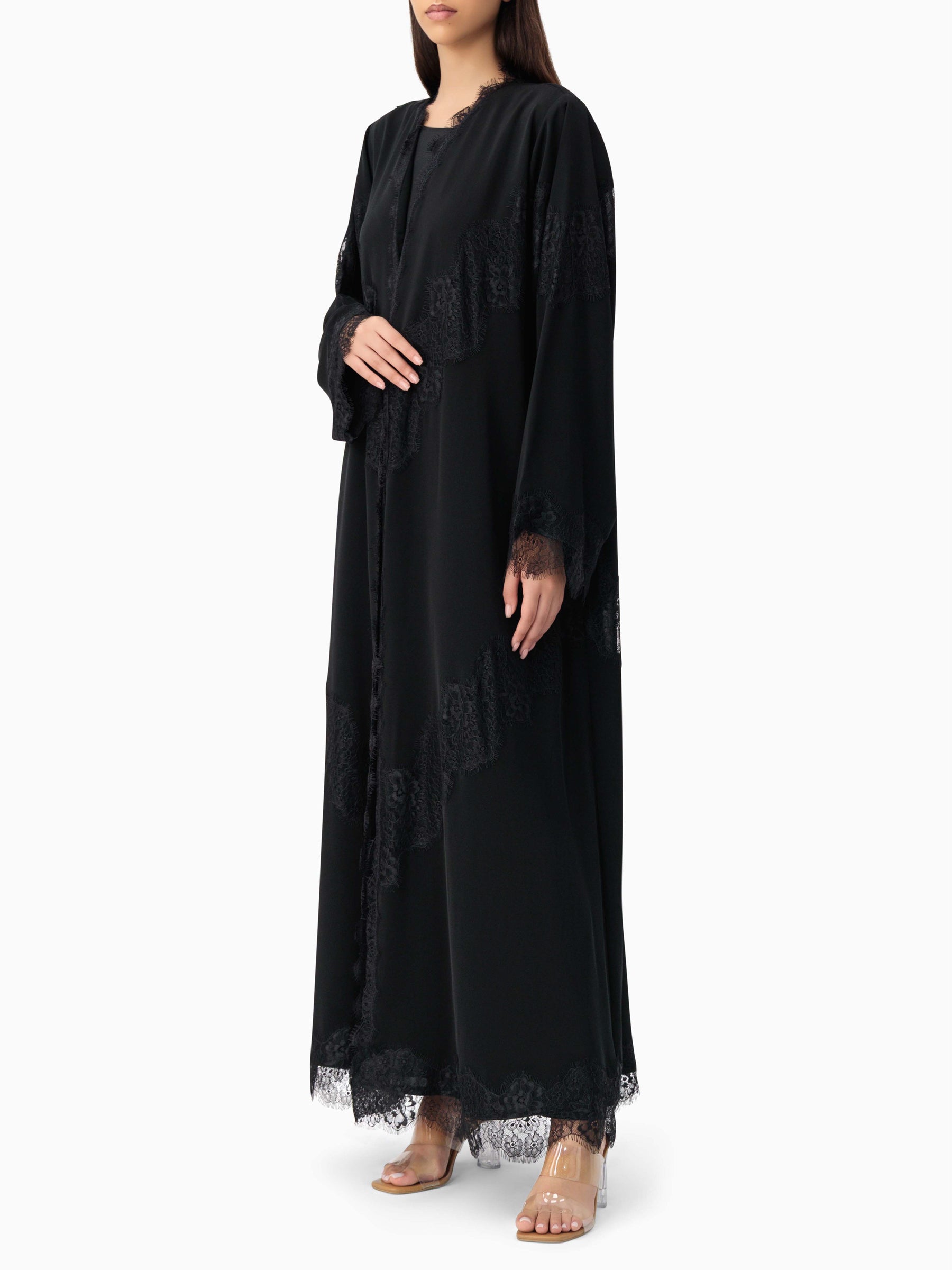 Grace - Lines of Dantel (Black Abaya)