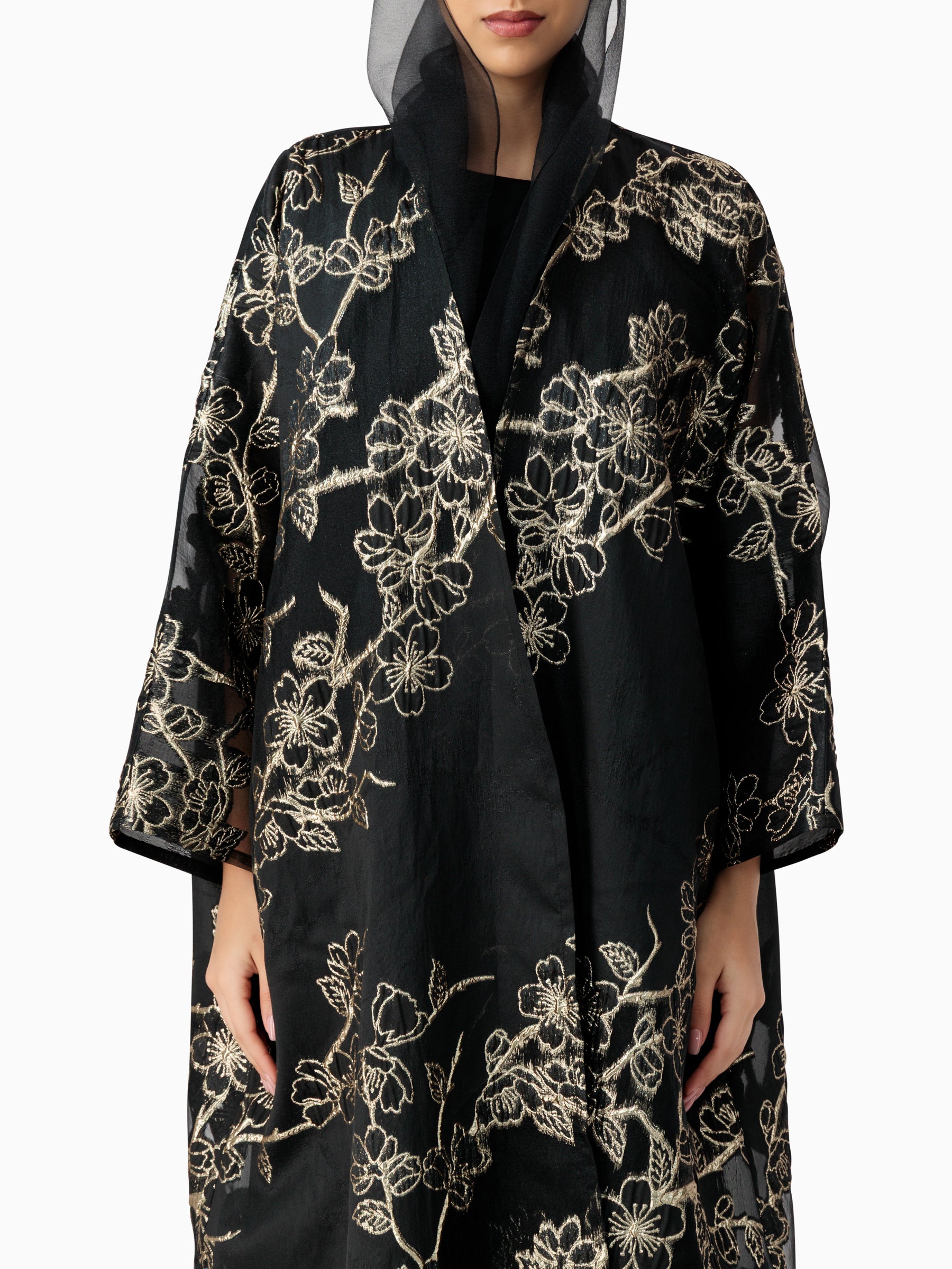 Luxe 03 - Black with Gold Bisht Abaya