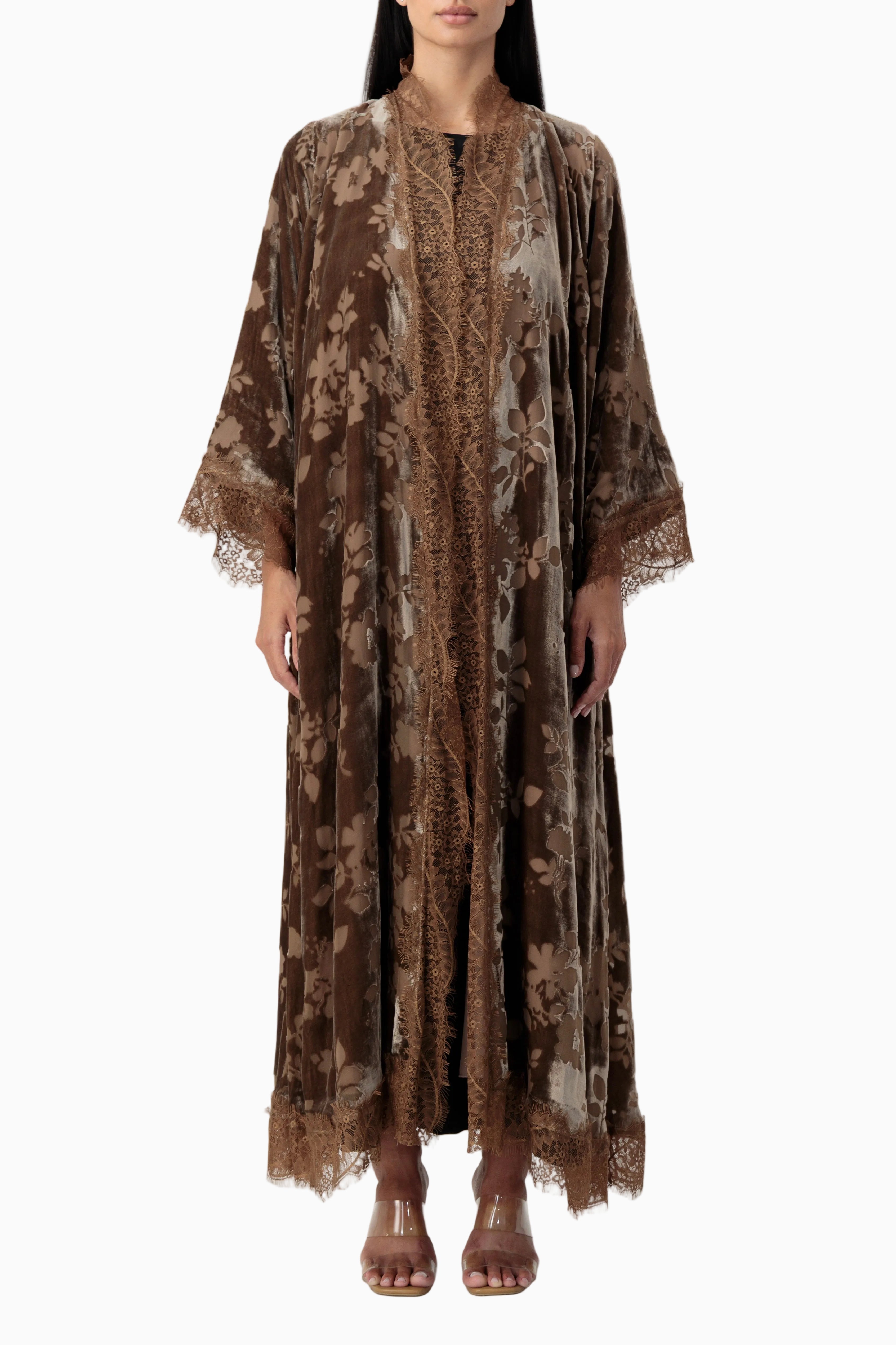Velvet - Garden Nude Abaya