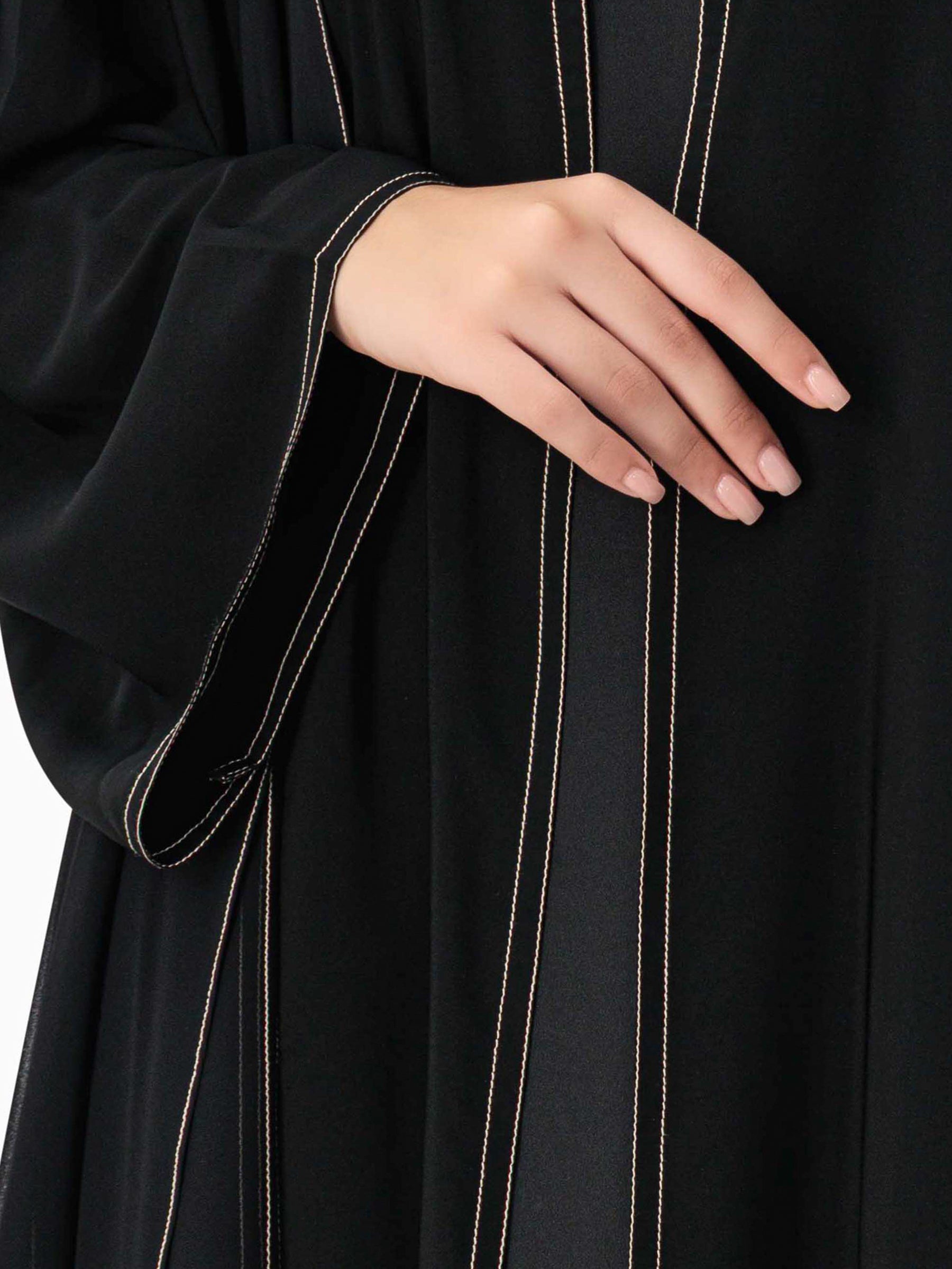 Ruffles Beige Layers Abaya
