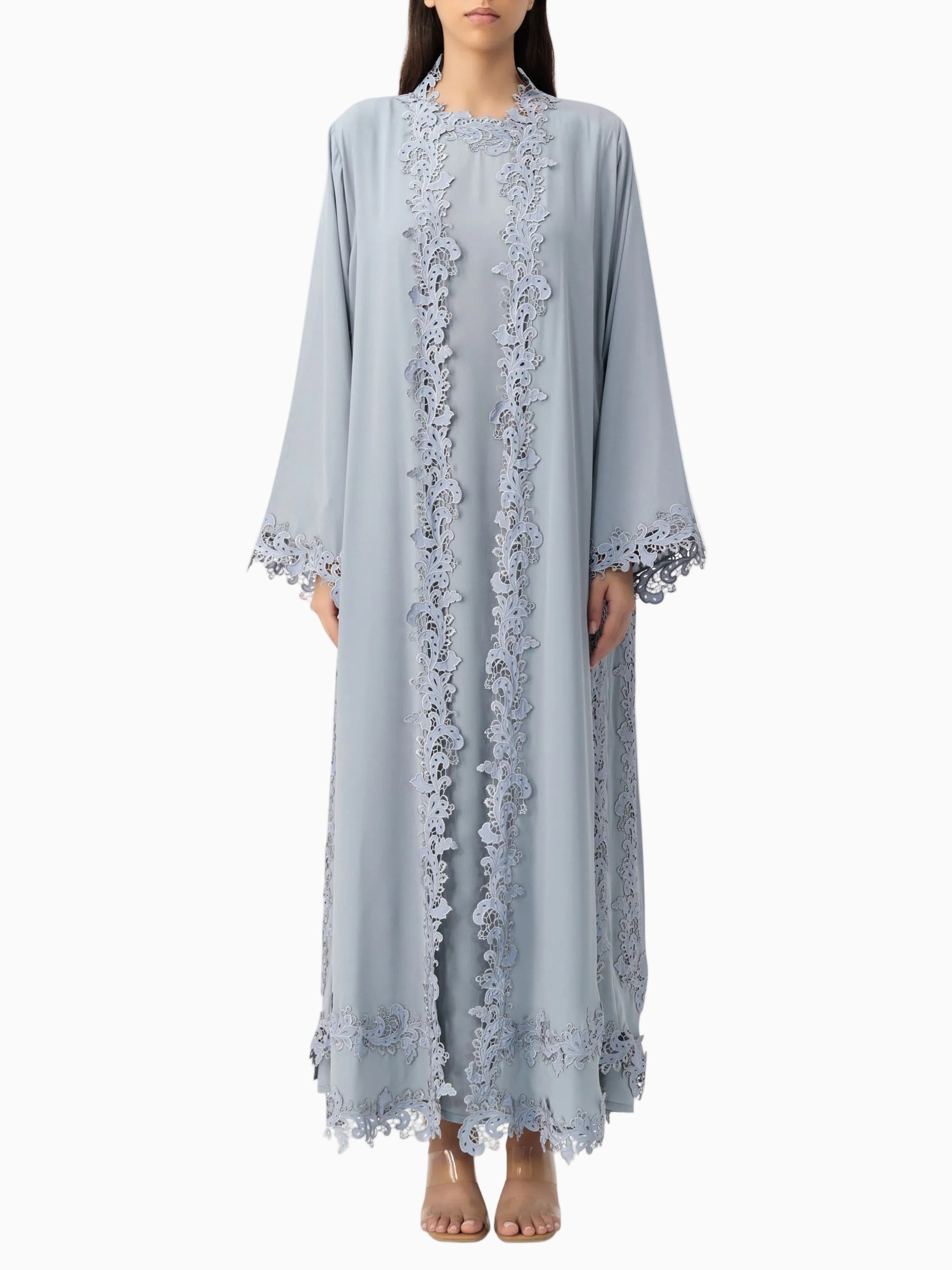 Majesty - Dantel Set (Grey Abaya Set)