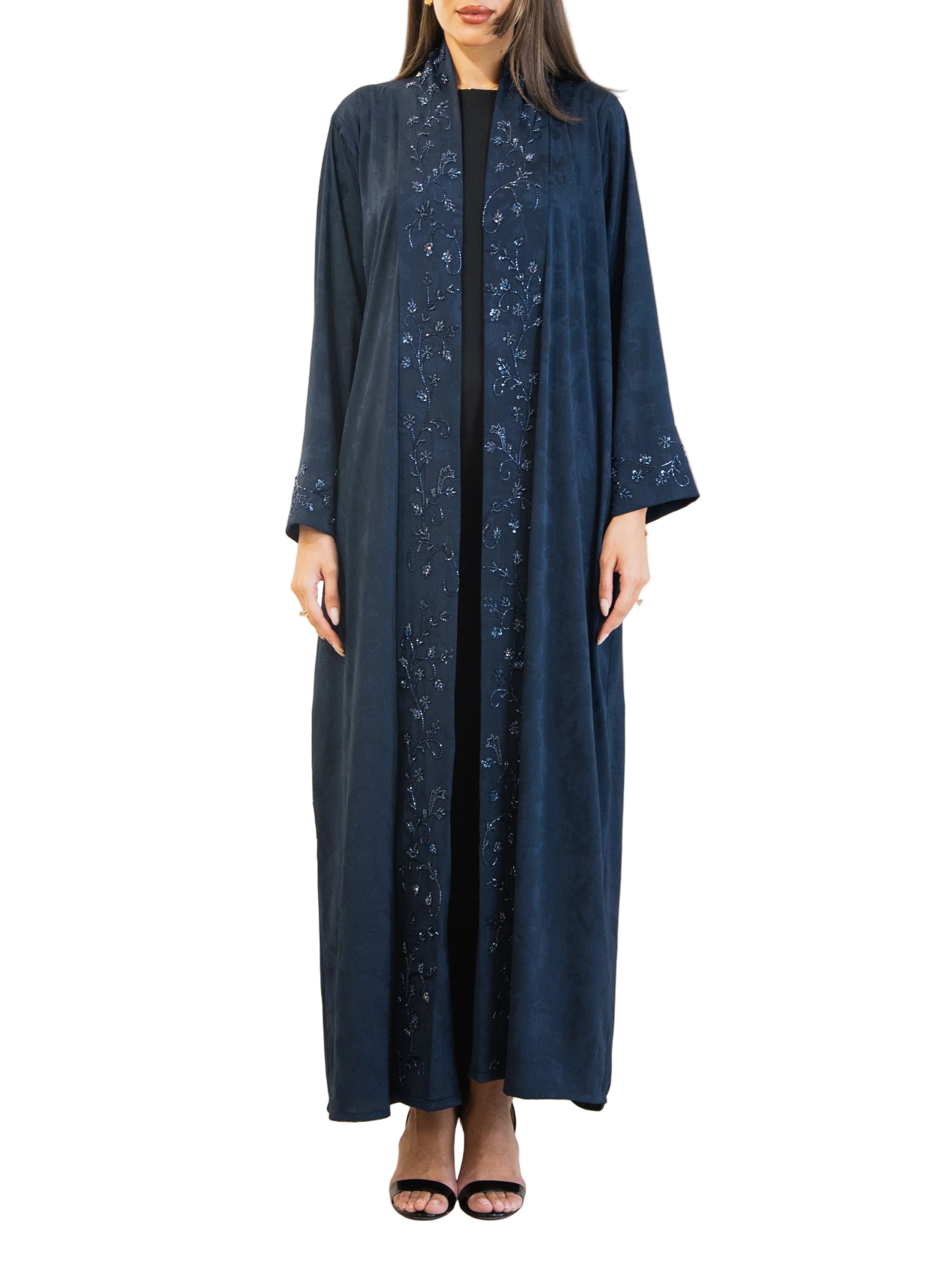 Petaline - Navy Blue Abaya