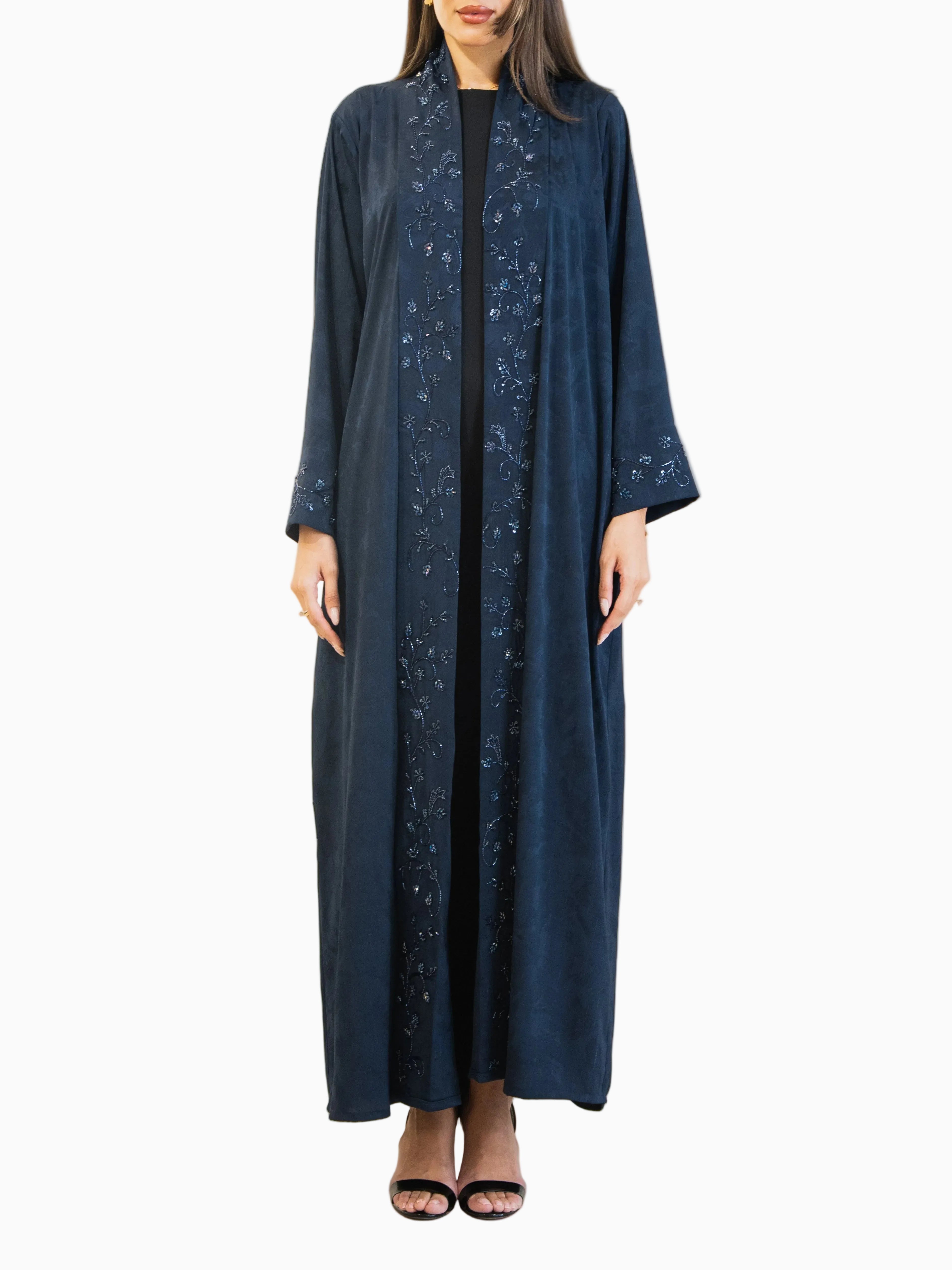 Petaline - Navy Blue Abaya