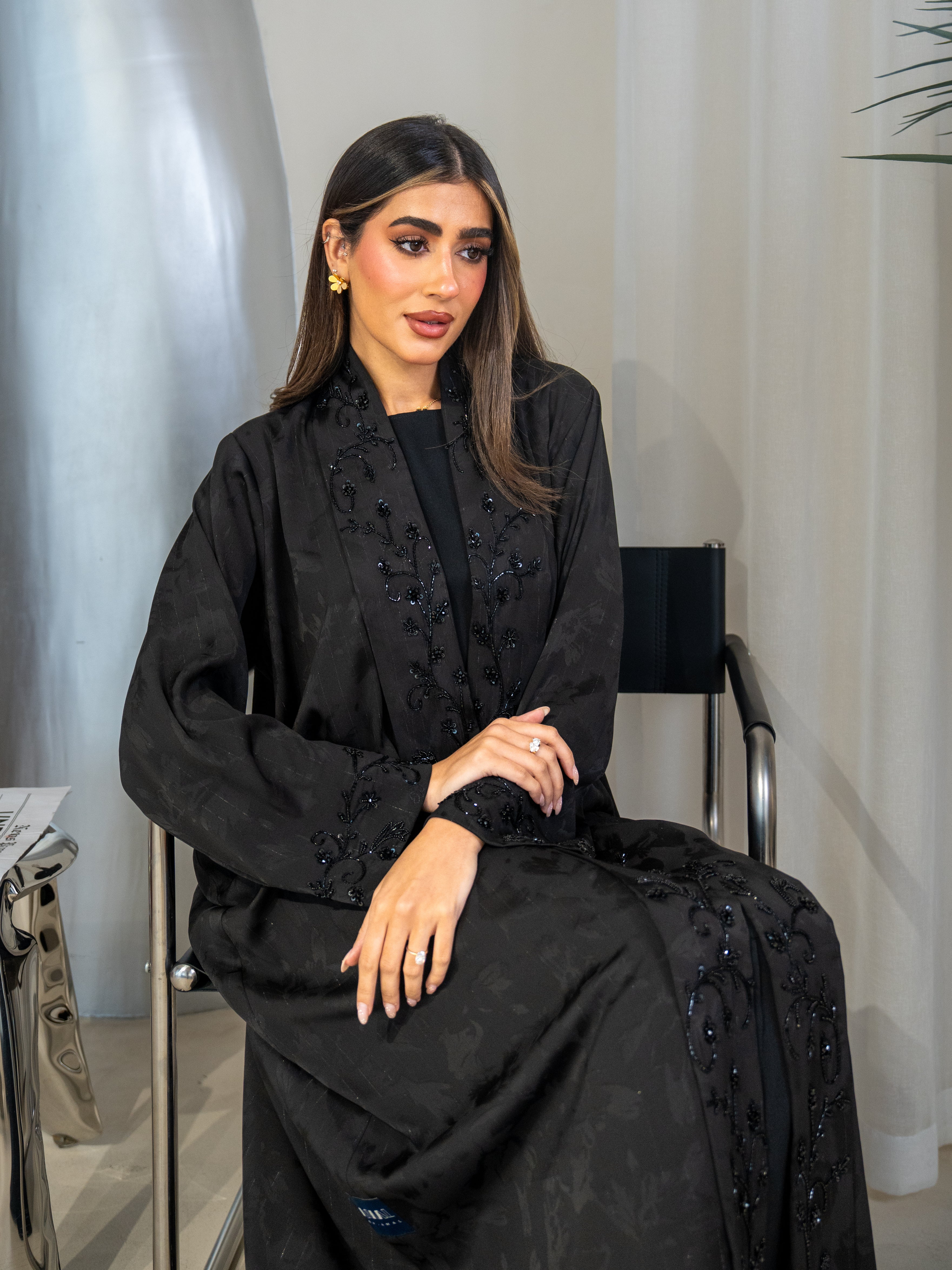 Petaline - Black Abaya