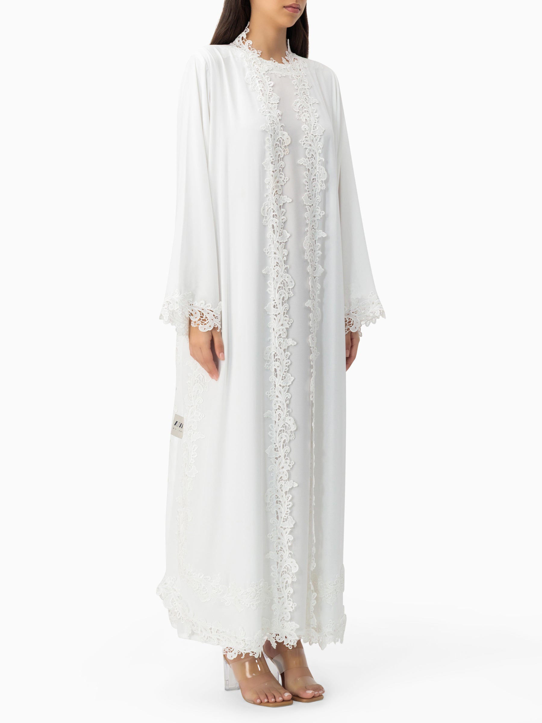 Majesty - Dantel Set (White Abaya Set)