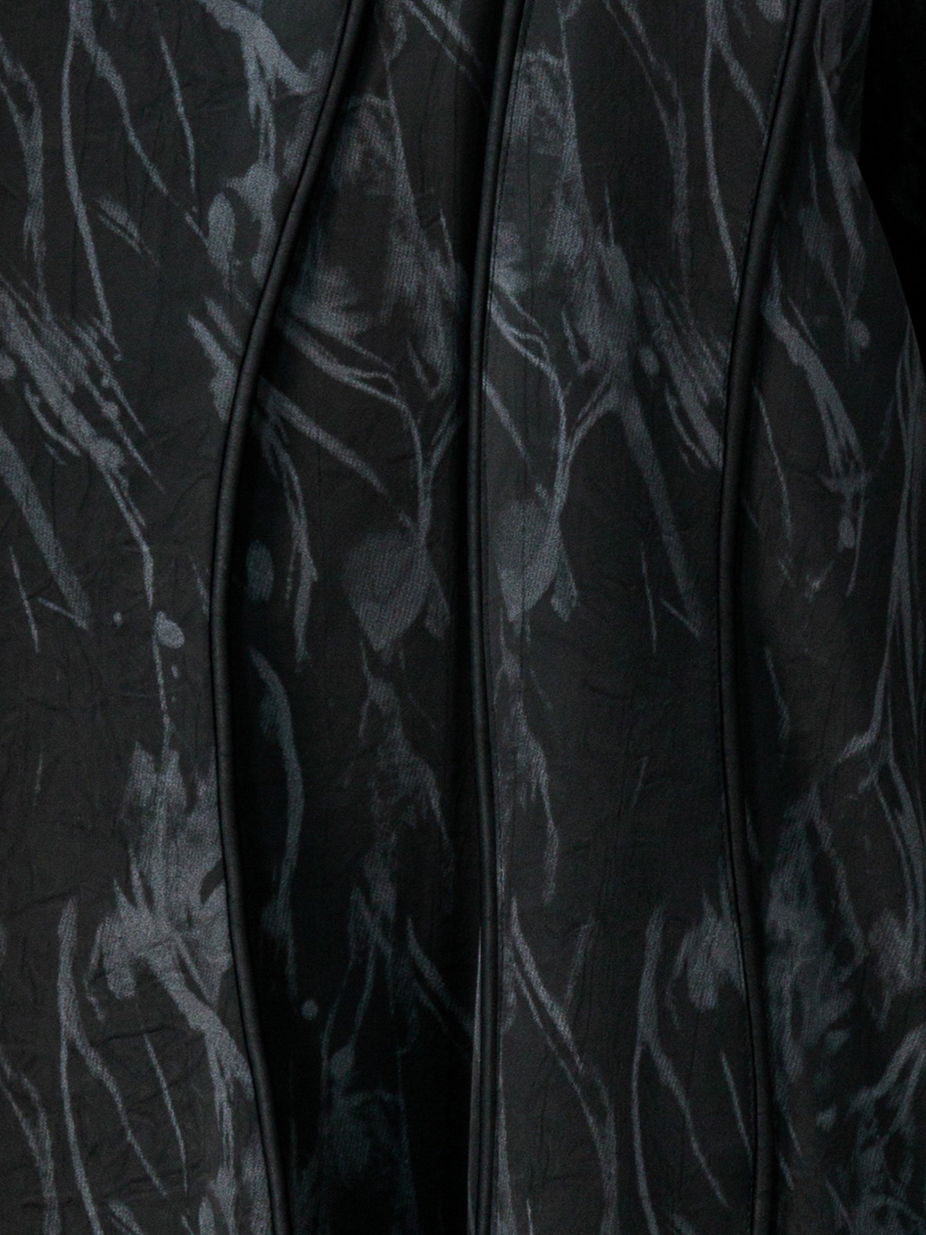 Piping Jacquard Black Abaya