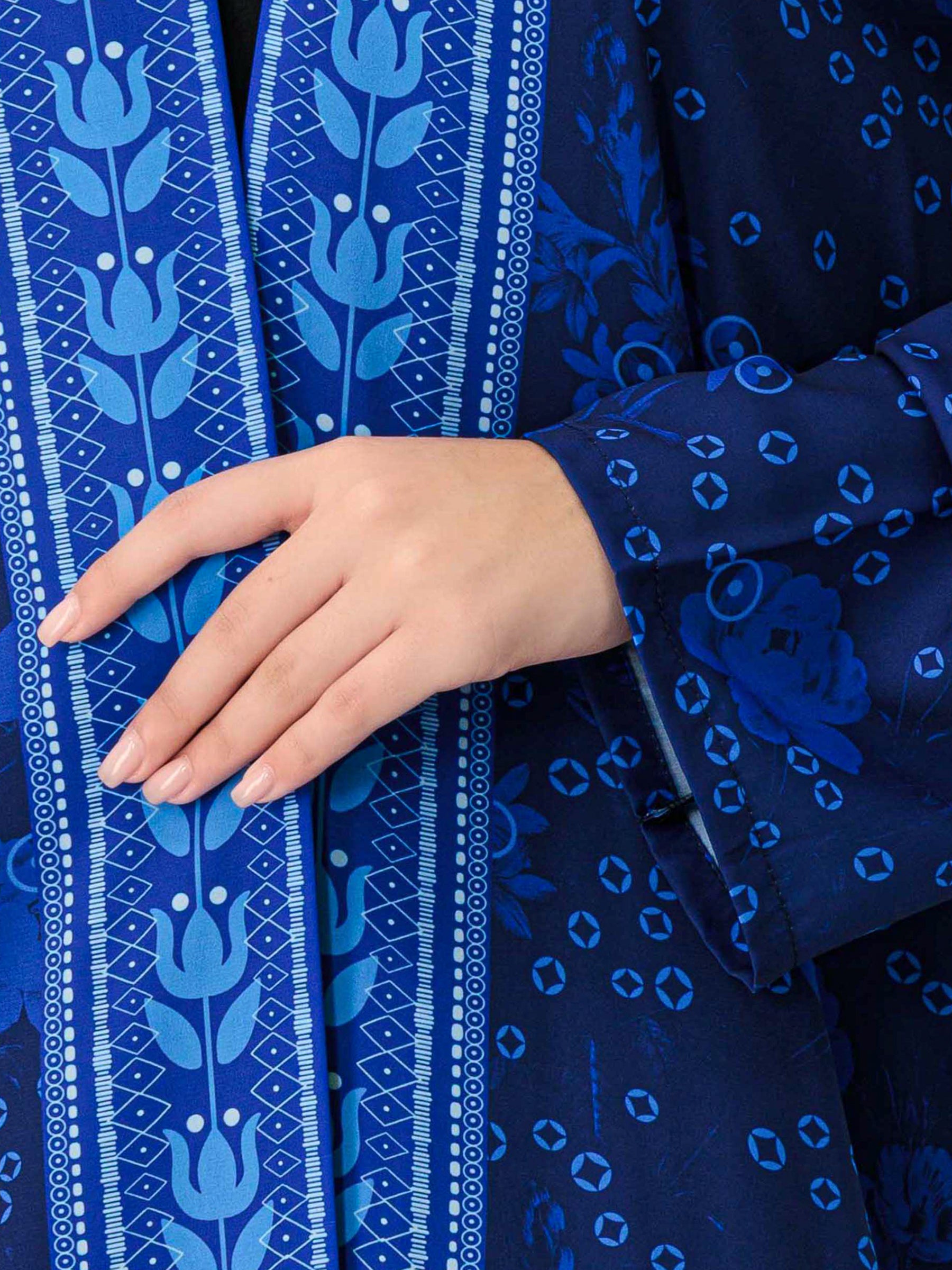 BRX print - Blue Abaya