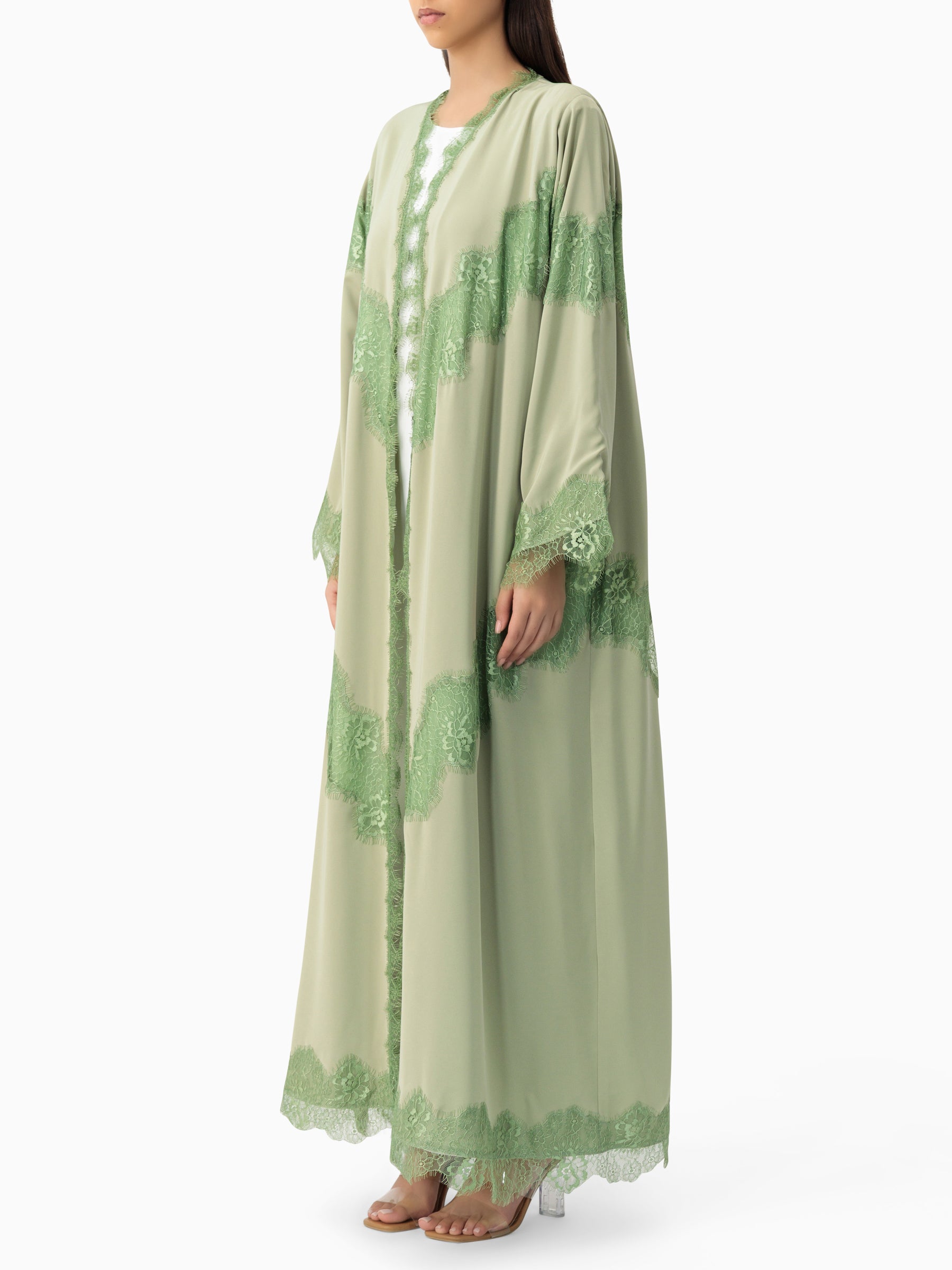 Grace - Lines of Dantel (Matcha Green Abaya)