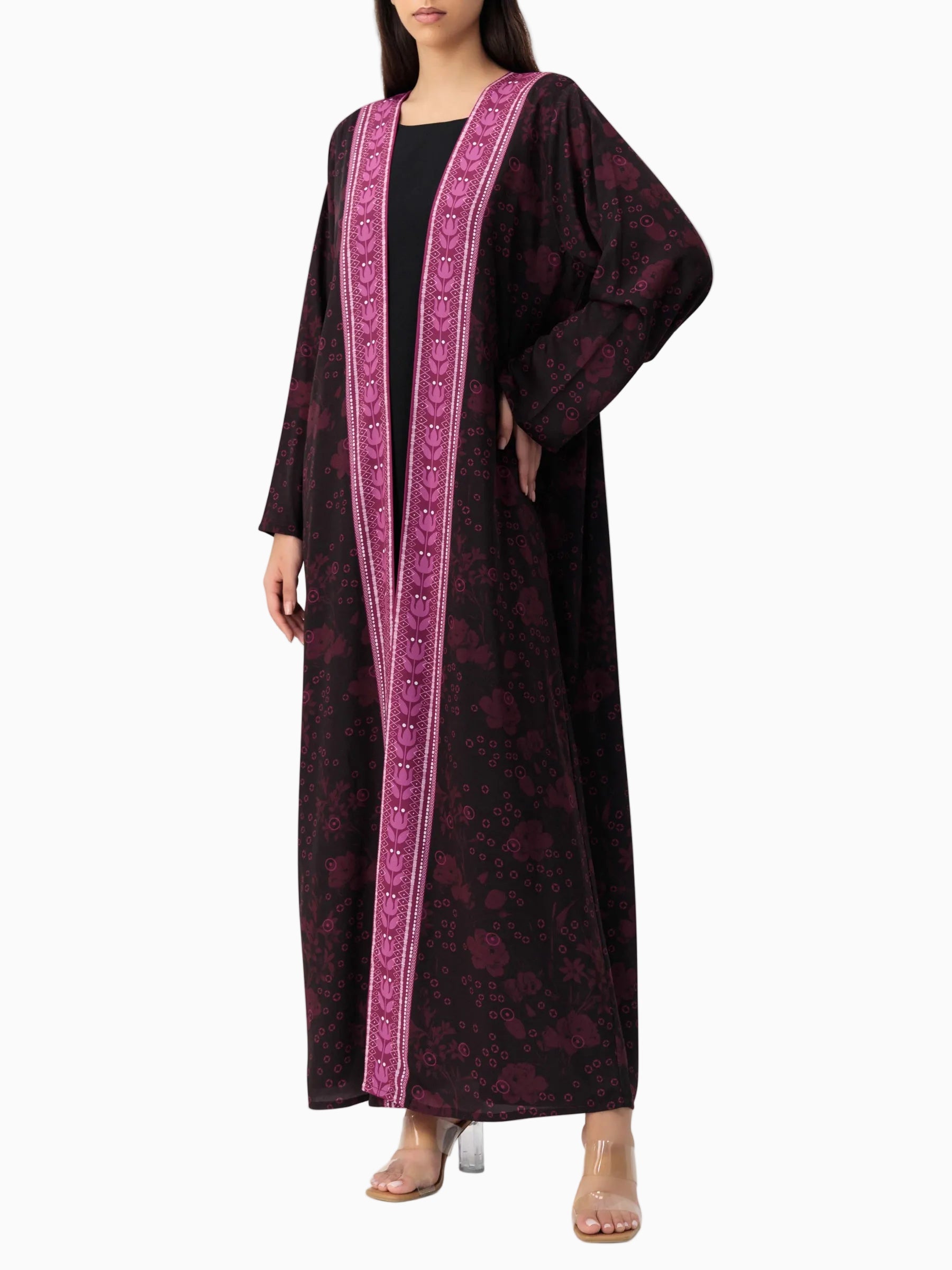 BRX print - Purple Abaya