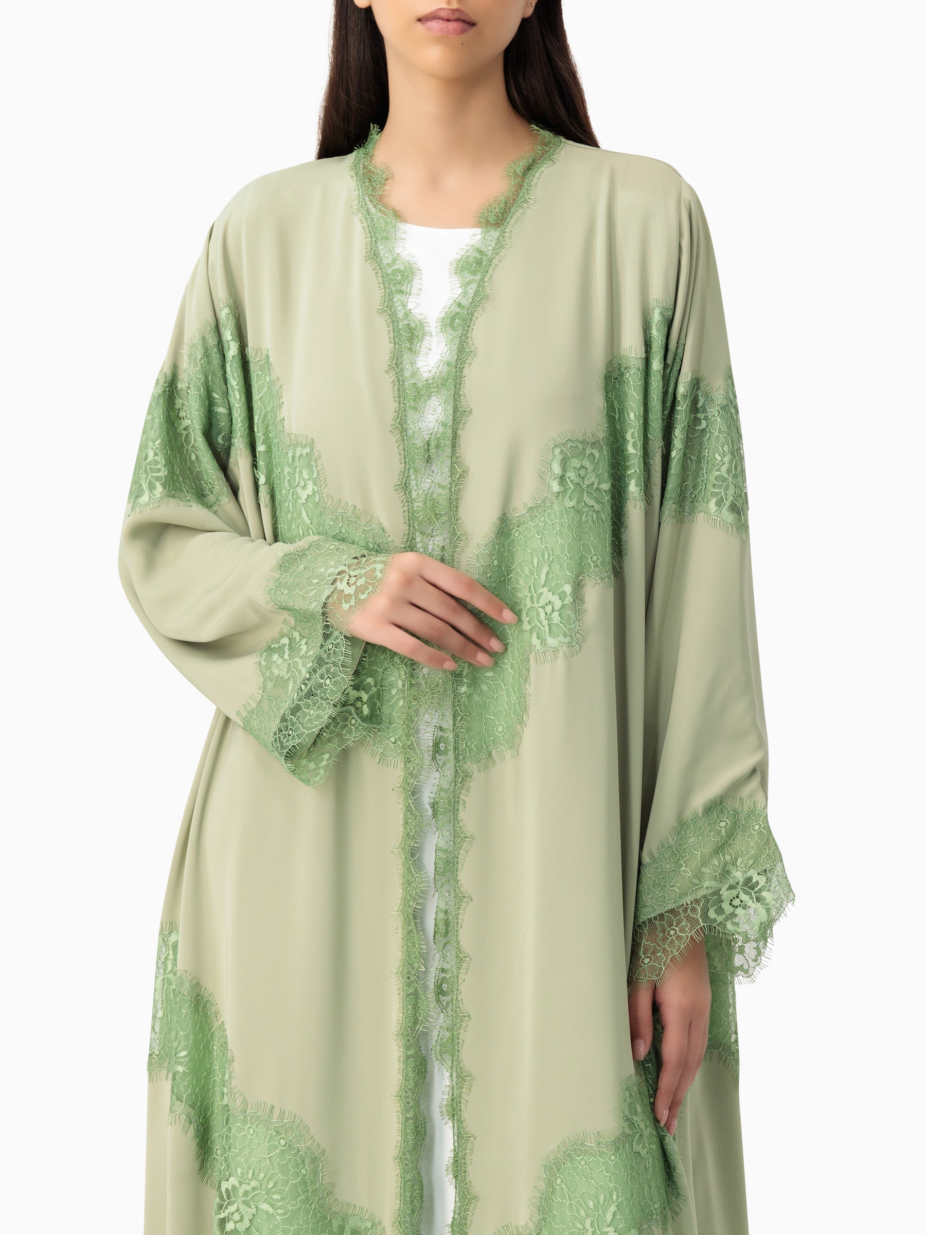 Grace - Lines of Dantel (Matcha Green Abaya)