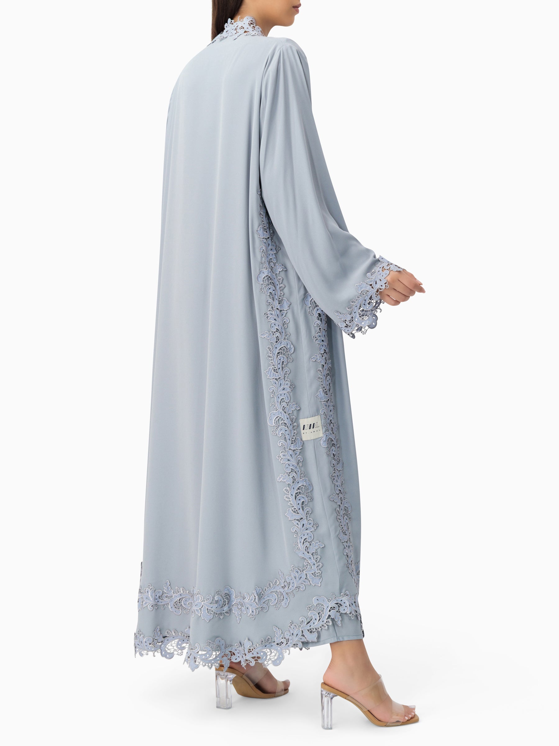 Majesty - Dantel Set (Grey Abaya Set)