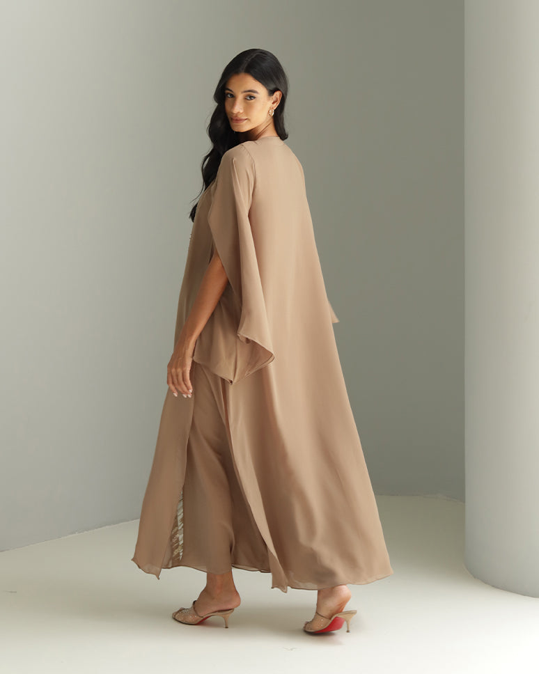 Curved02 Dress - Brown Embellished Dress