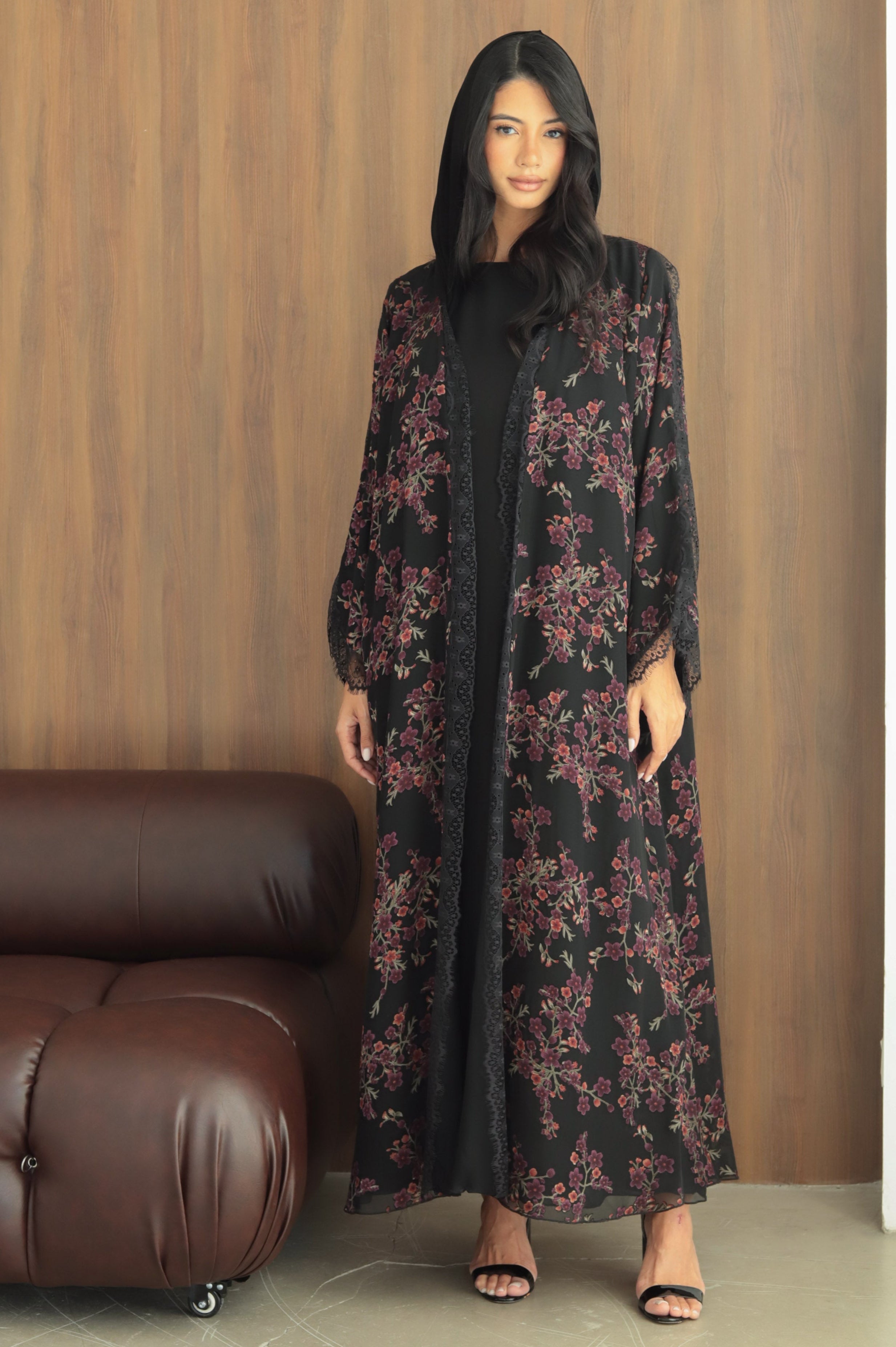 Cherry Blossom (Black Abaya)