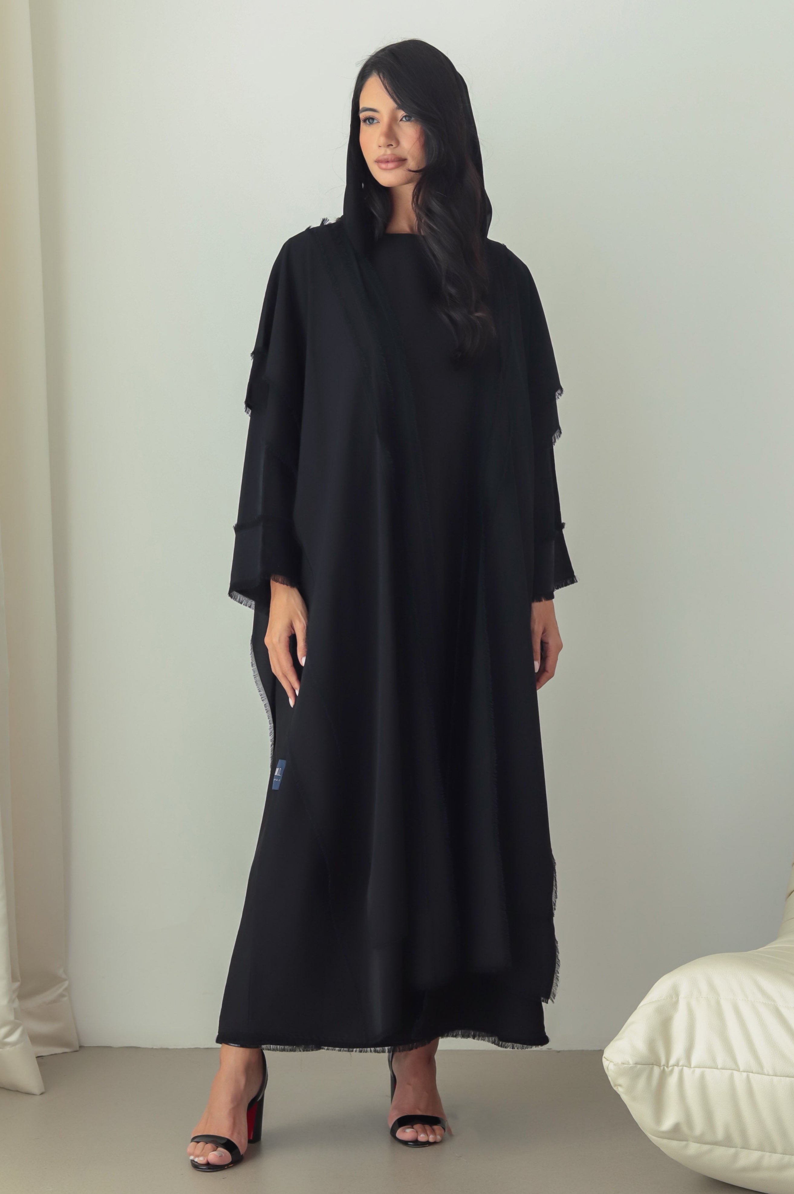 Fringe Layers (black Abaya )