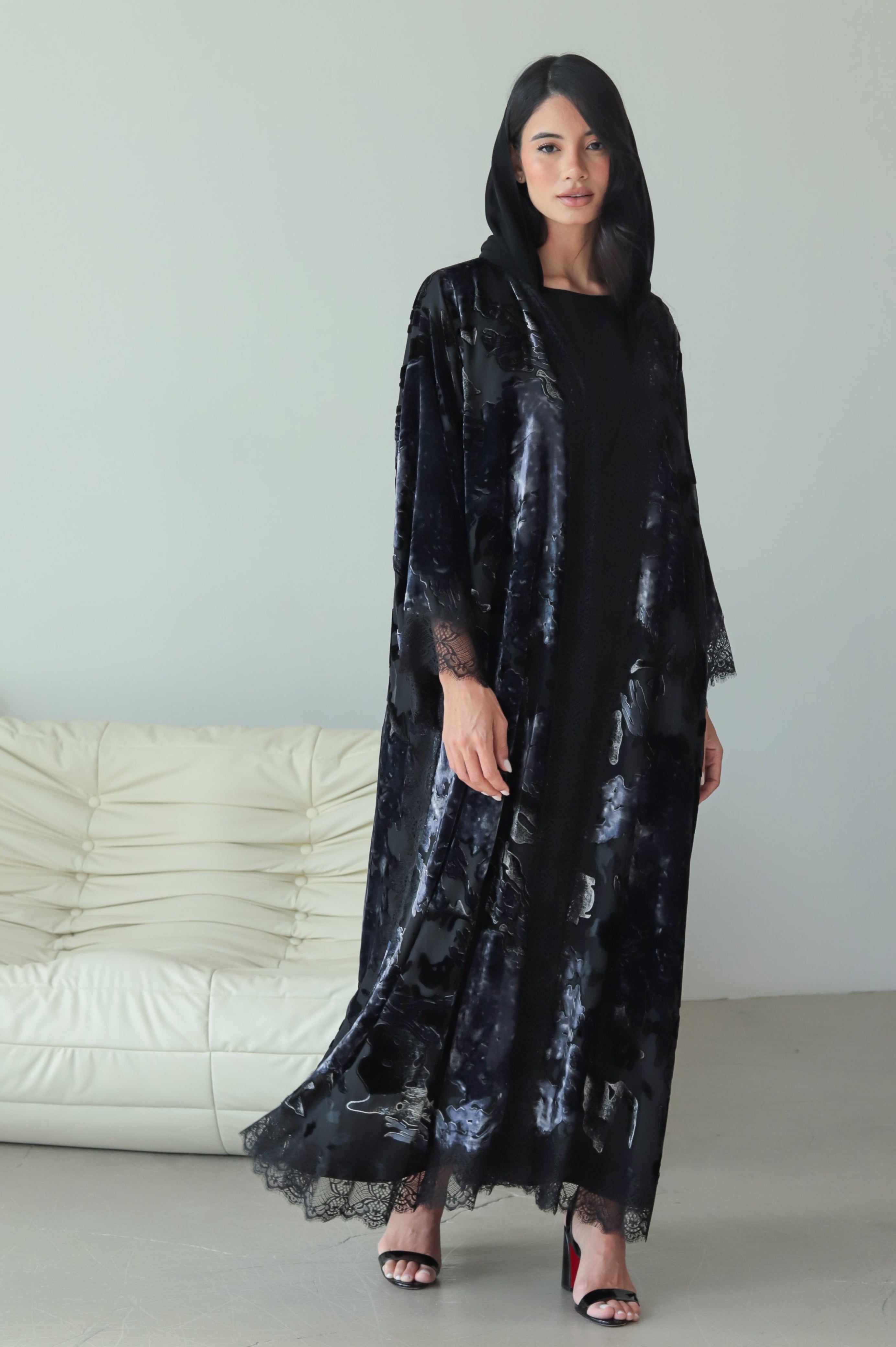 Mirage Lace - Purple Abaya