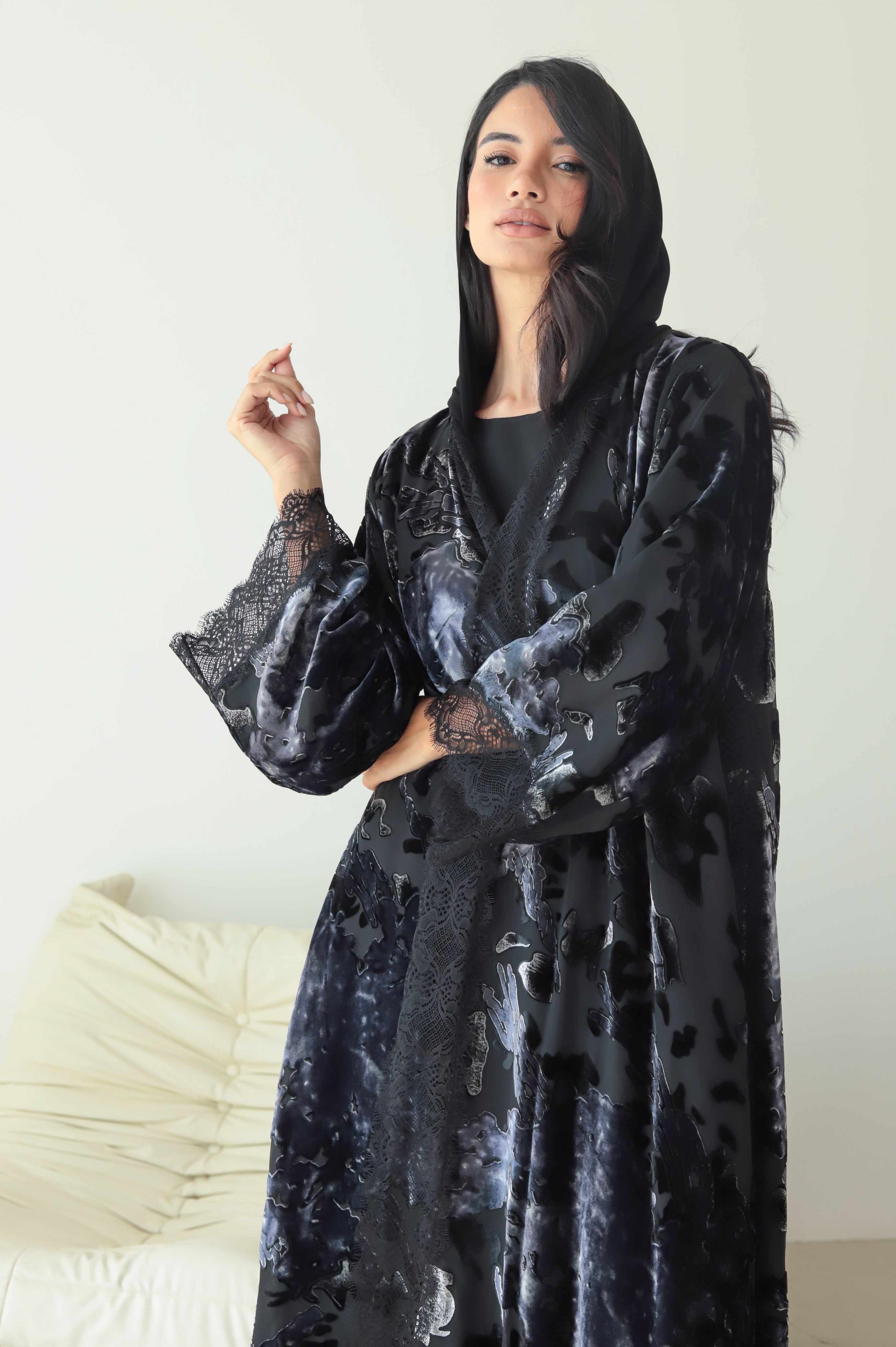 Mirage Lace - Purple Abaya