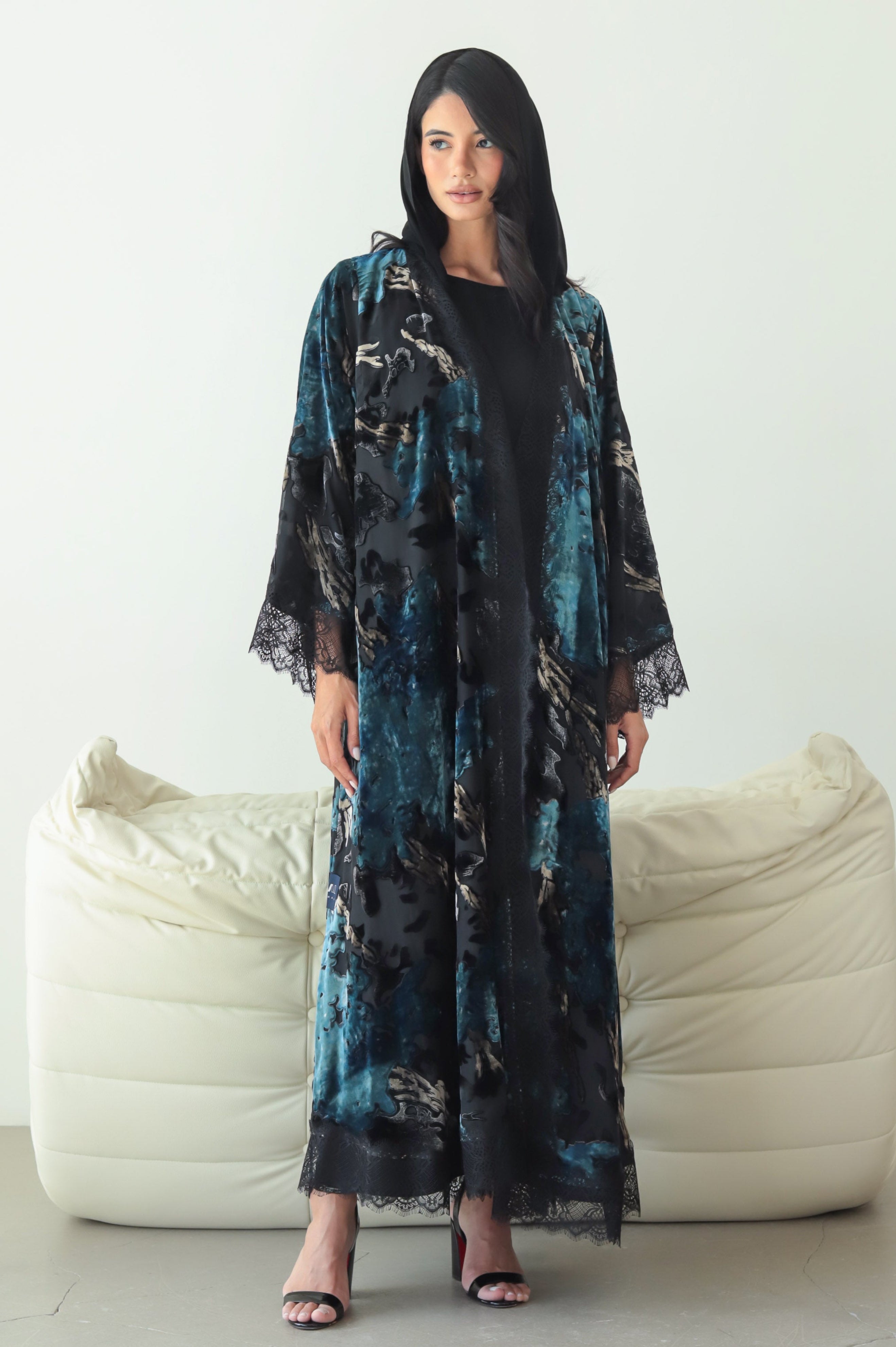 Mirage Lace - Blue Abaya