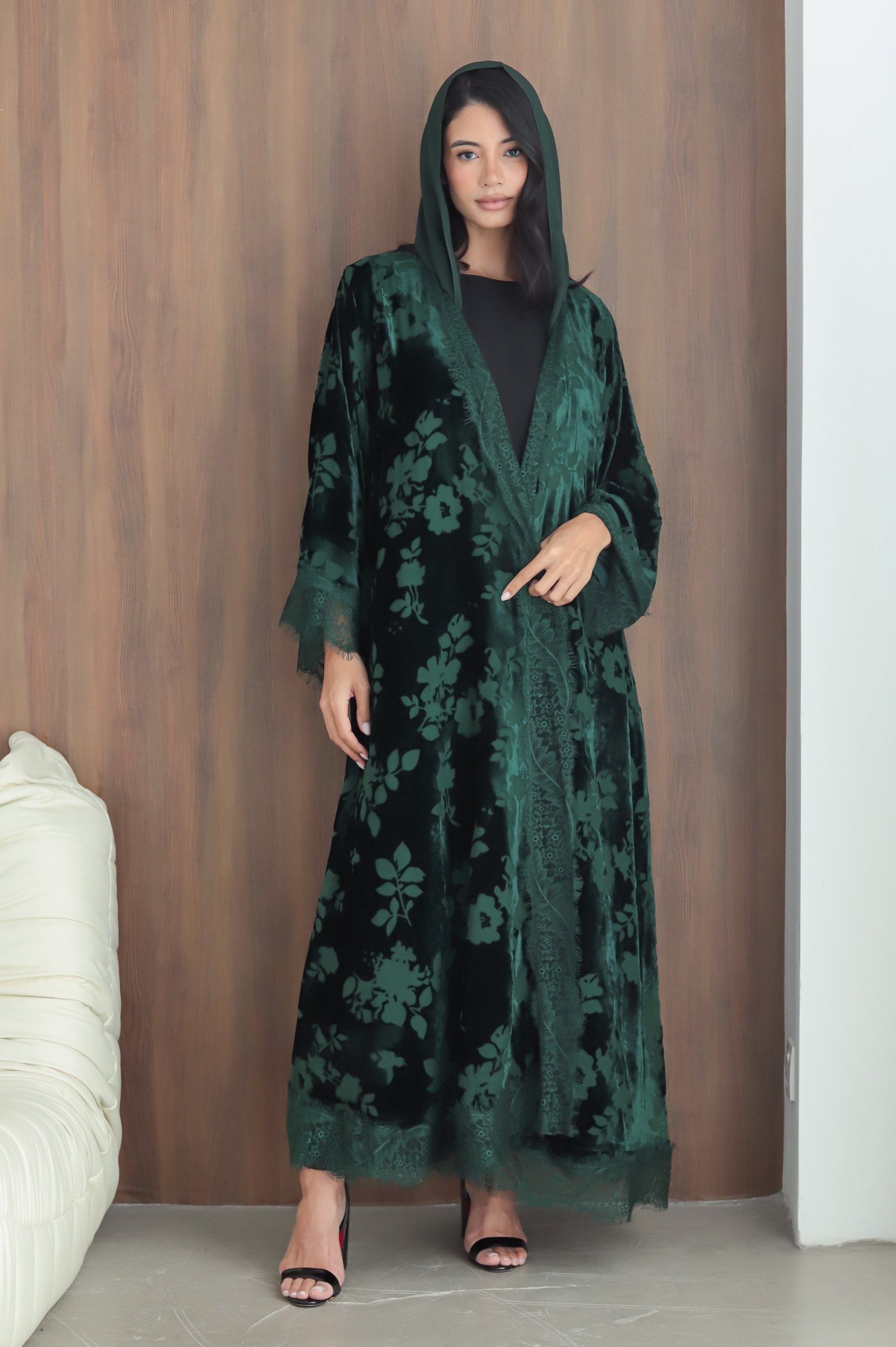 Velvet - Garden Green Abaya