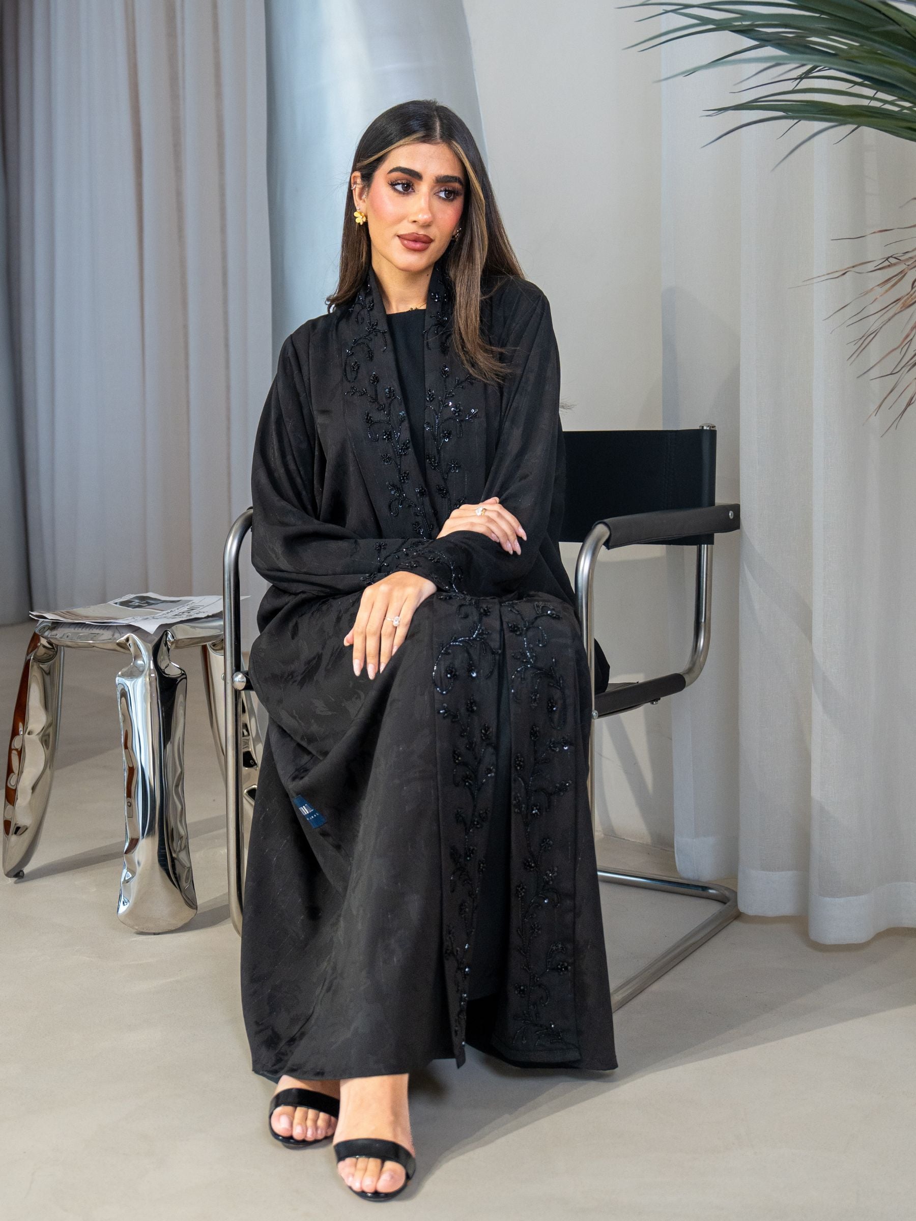 Petaline - Black Abaya