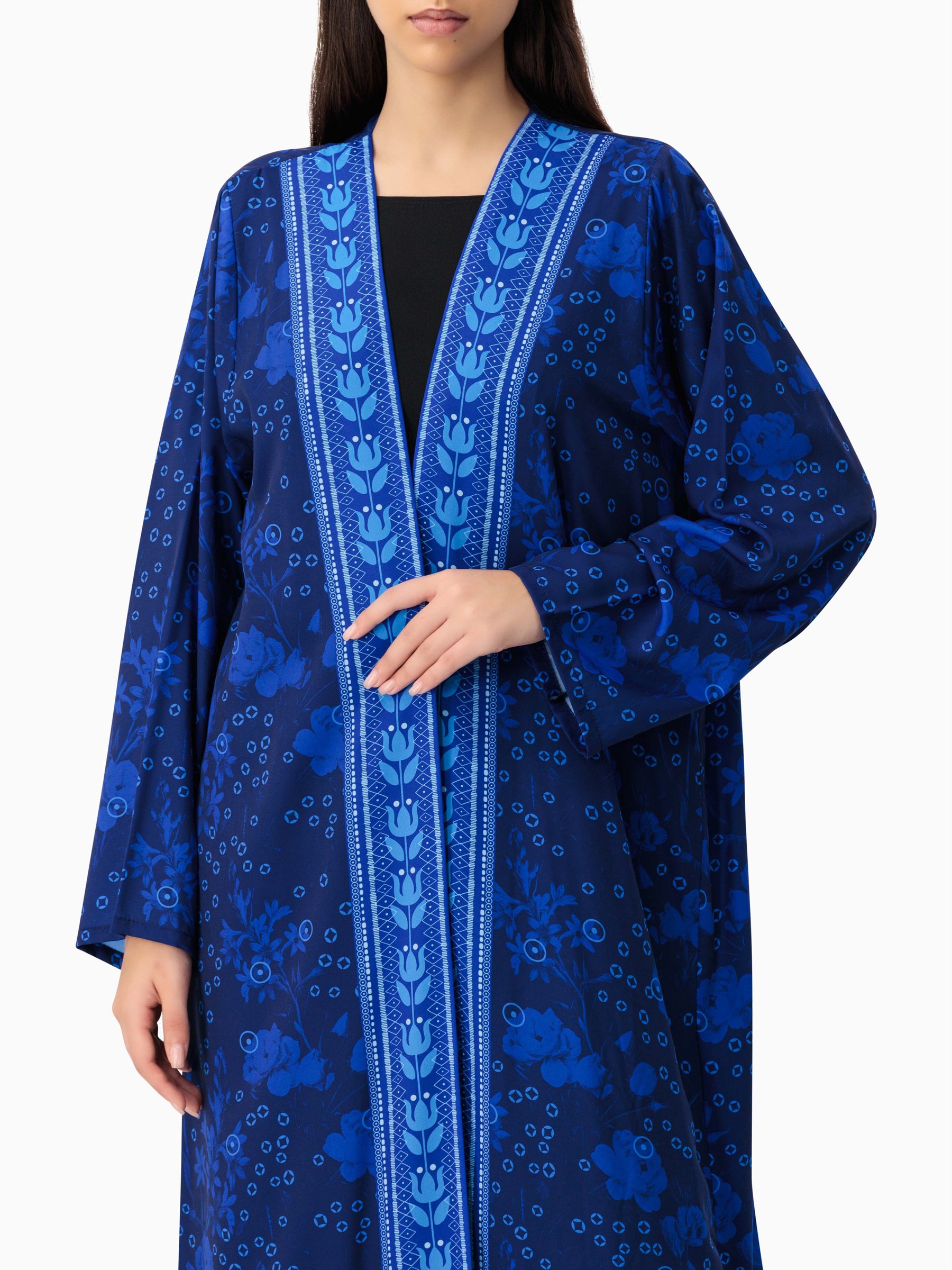 BRX print - Blue Abaya