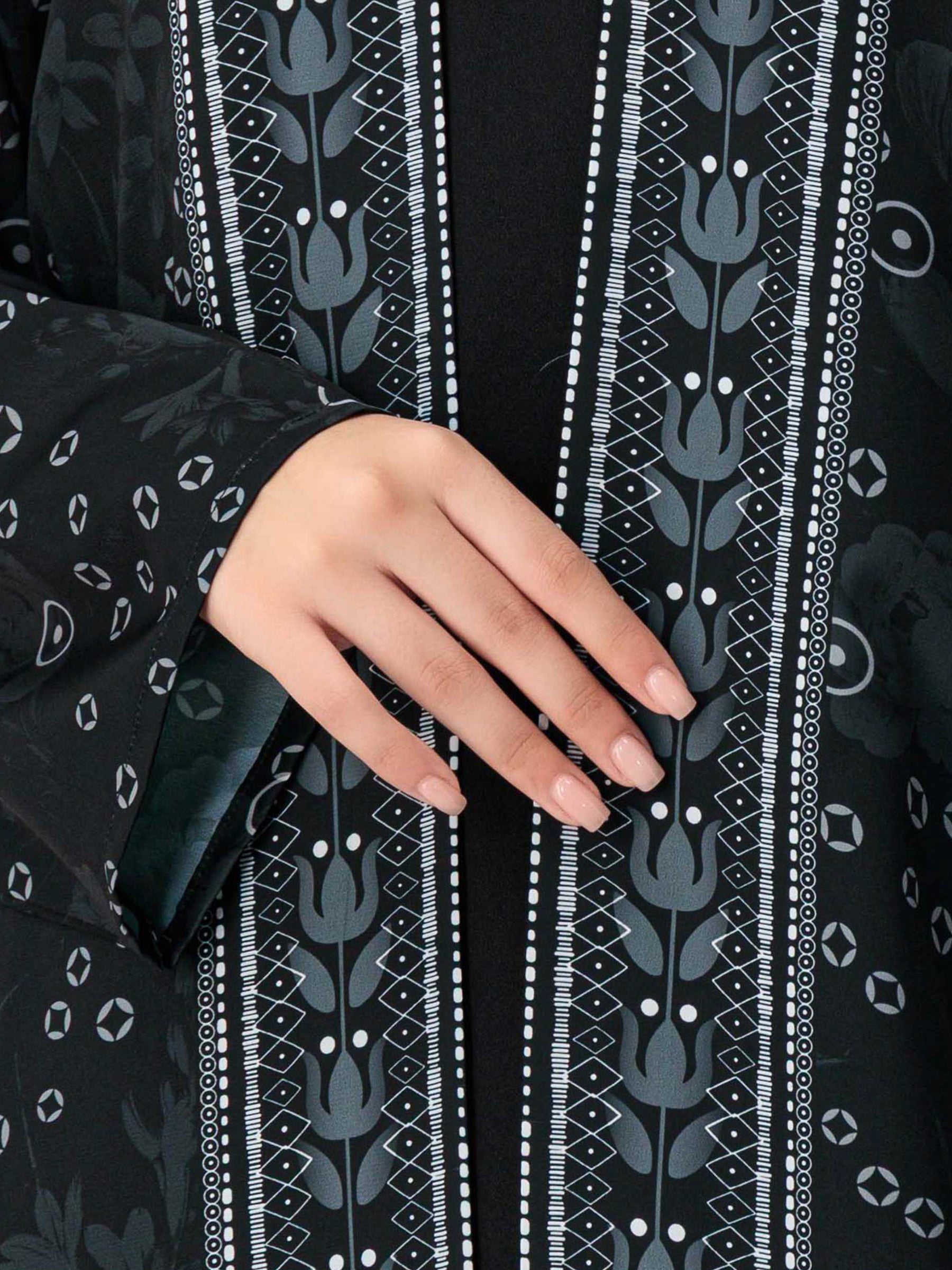 BRX print - Black Abaya