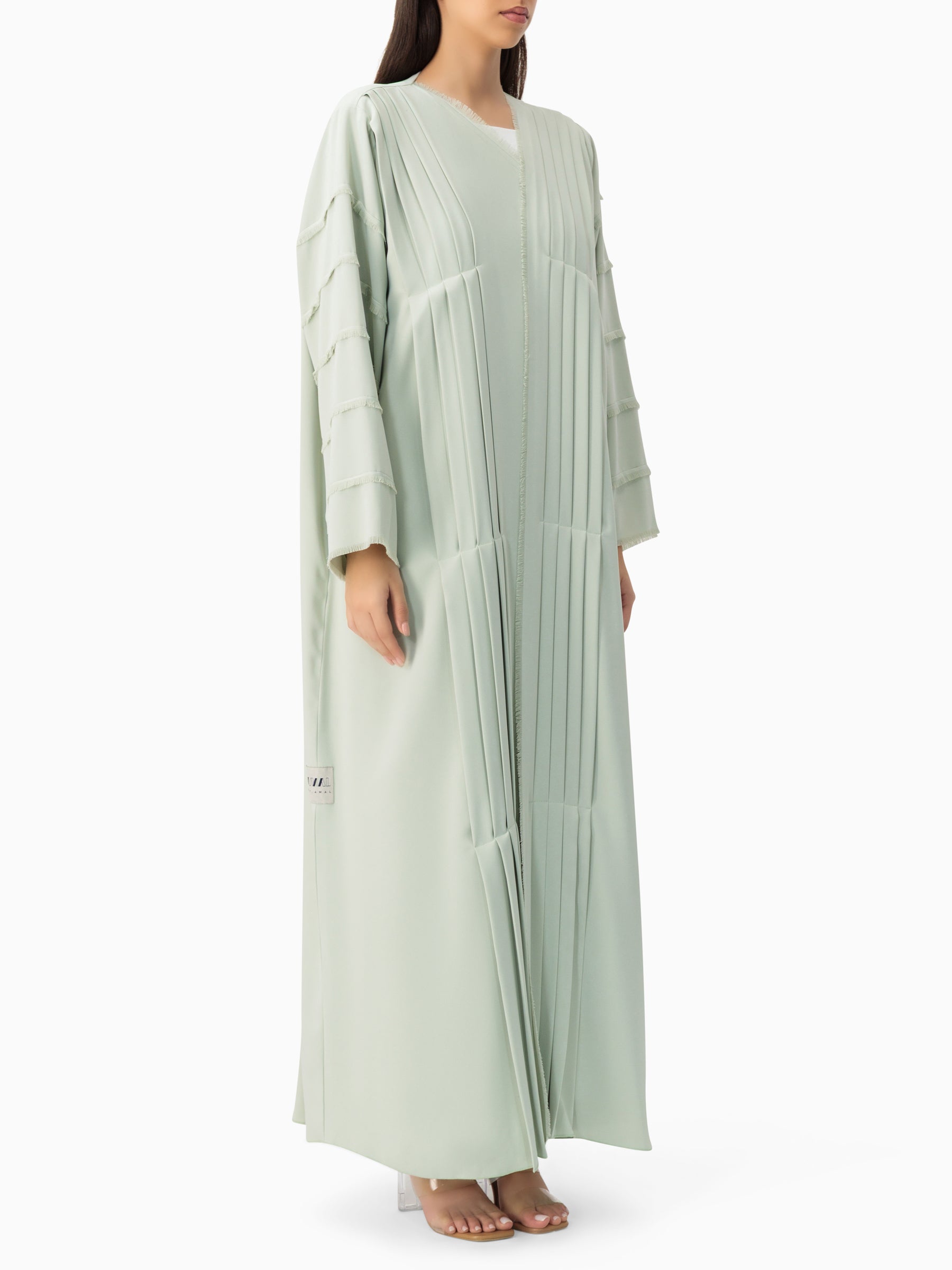Green Pleated Crepe