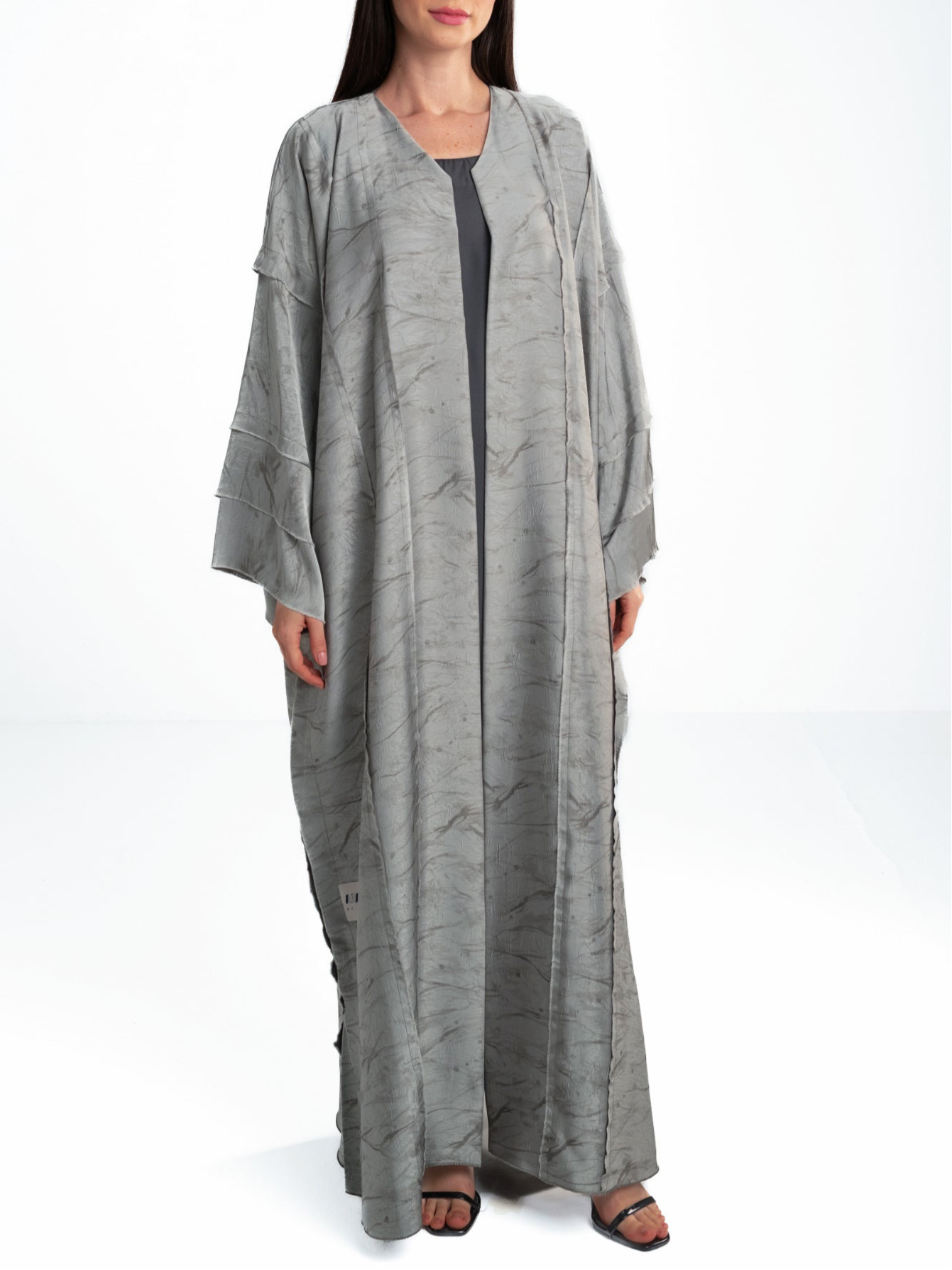 Cut Out Jacquard Sage Green Abaya