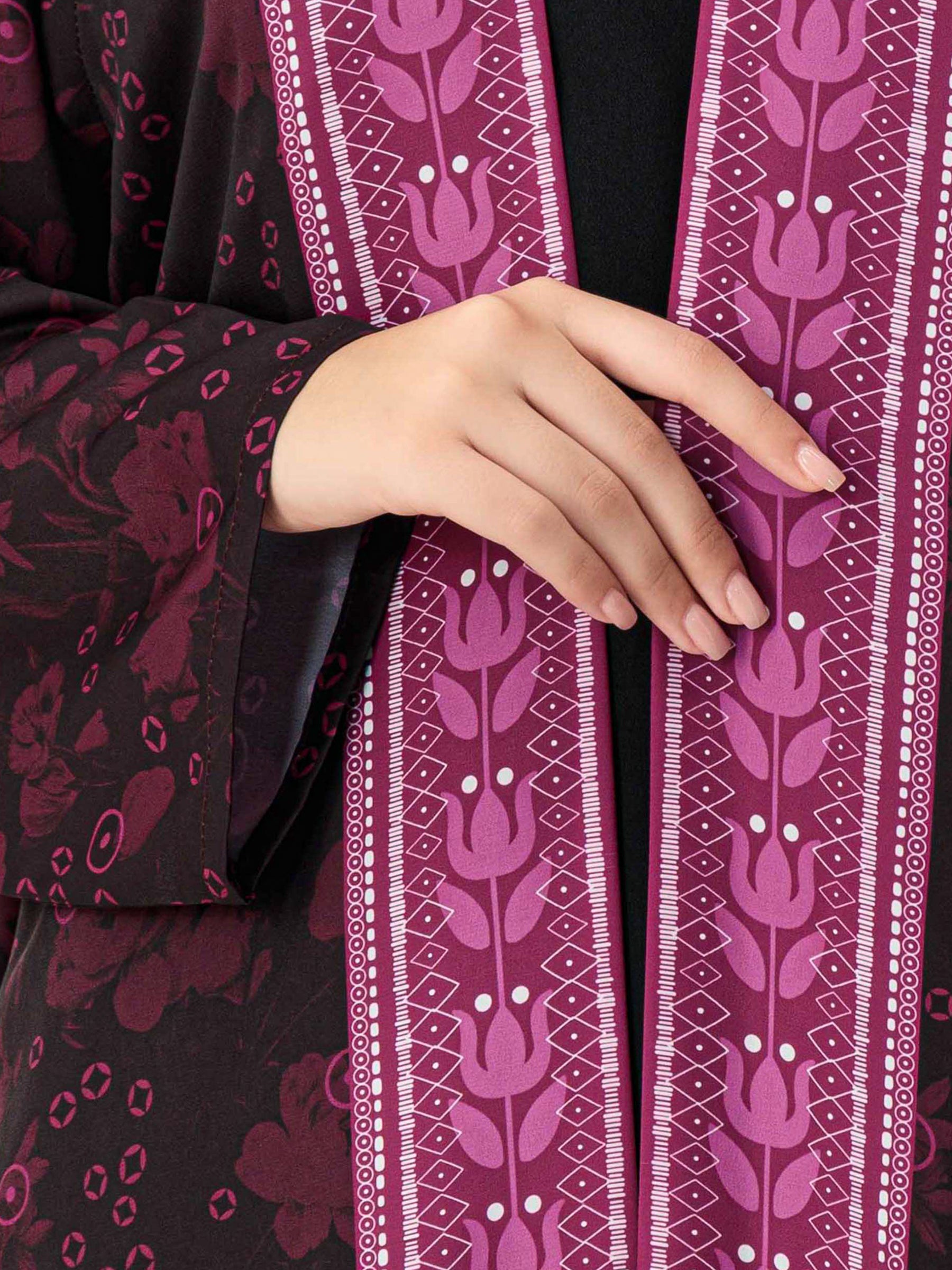 BRX print - Purple Abaya